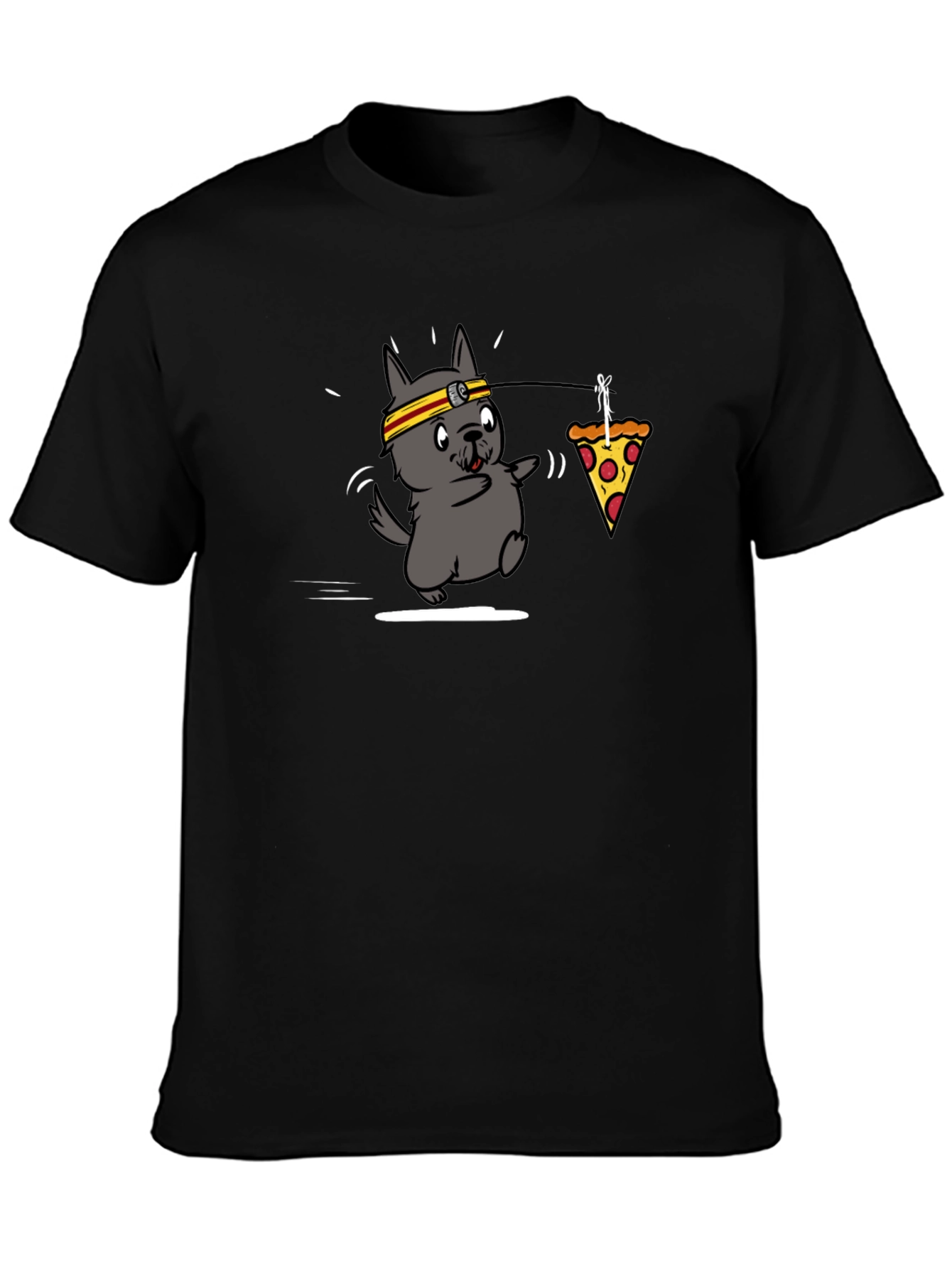 Cartoon Dog Pizza Run T-Shirt