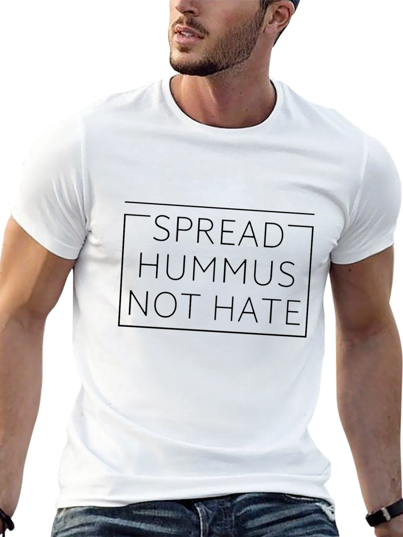 Spread Hummus Not Hate Black T-Shirt
