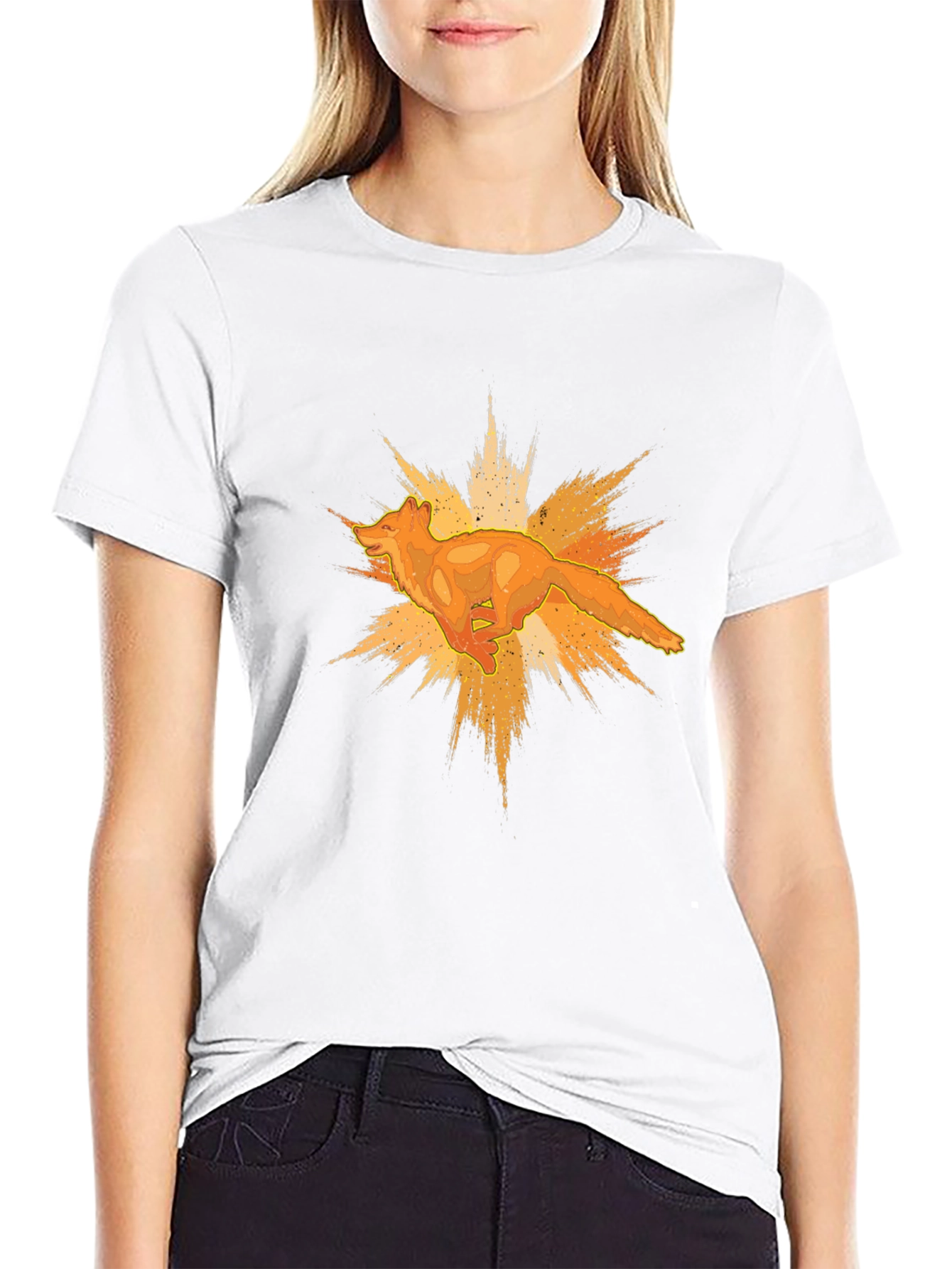 Dynamic Fox Graphic Black T-Shirt