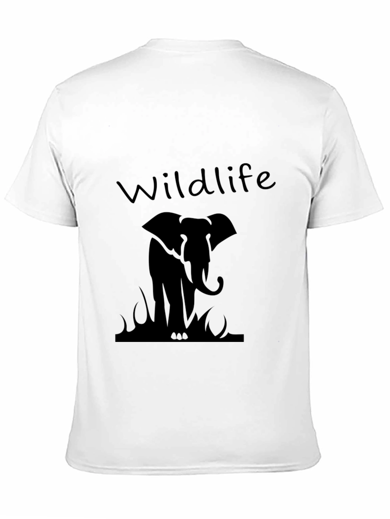 Wildlife Elephant Graphic Black T-Shirt
