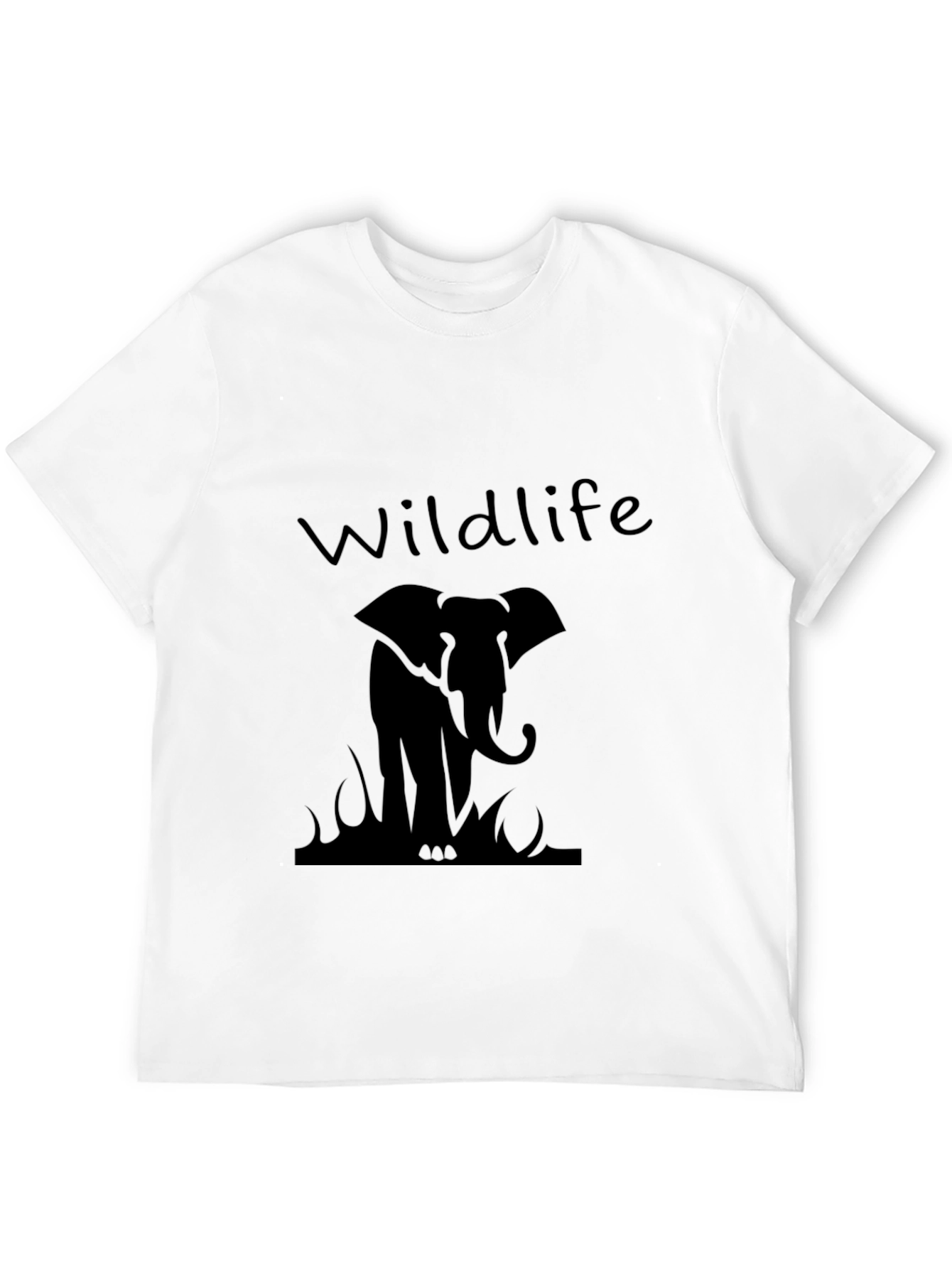 Wildlife Elephant Graphic Black T-Shirt