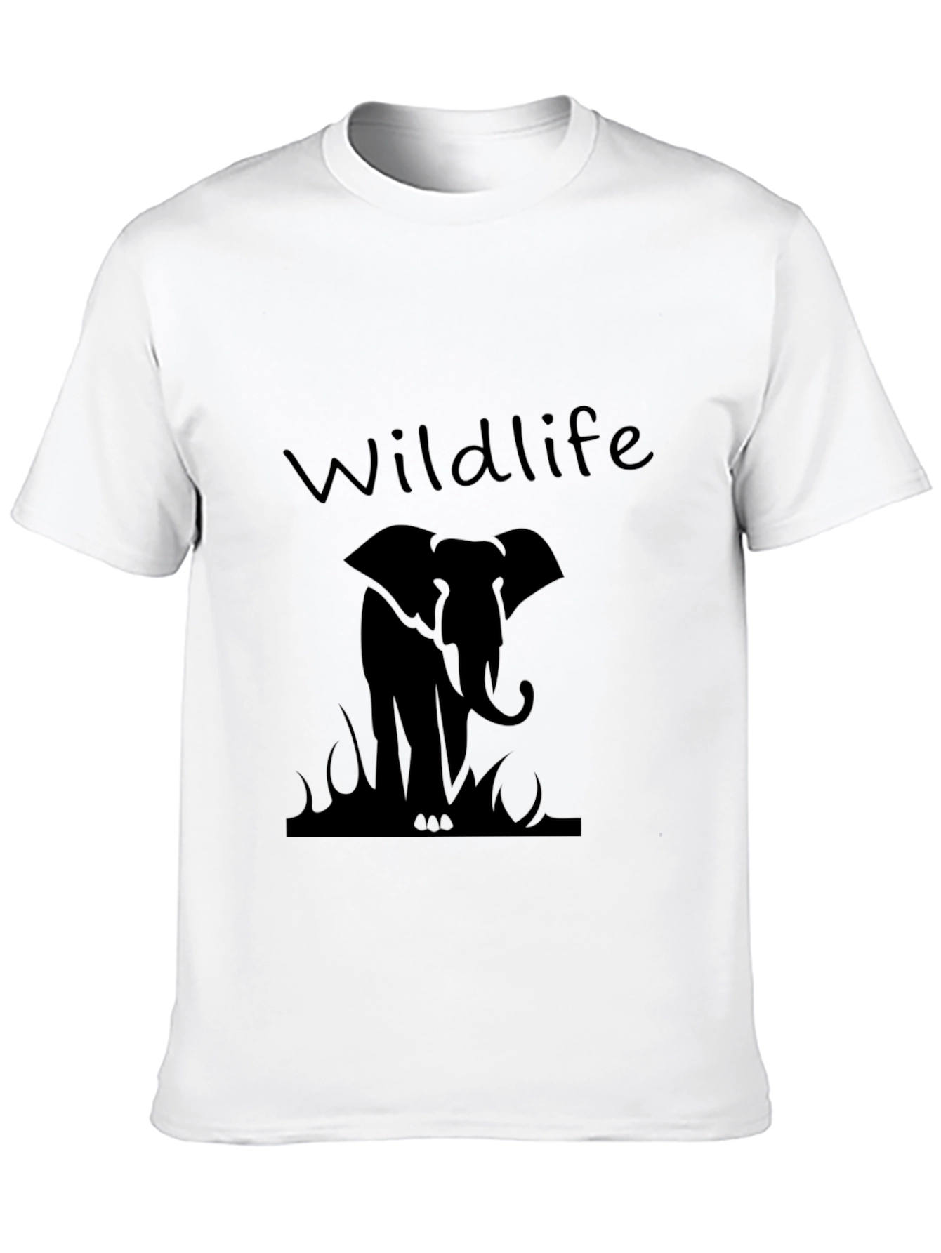 Wildlife Elephant Graphic Black T-Shirt