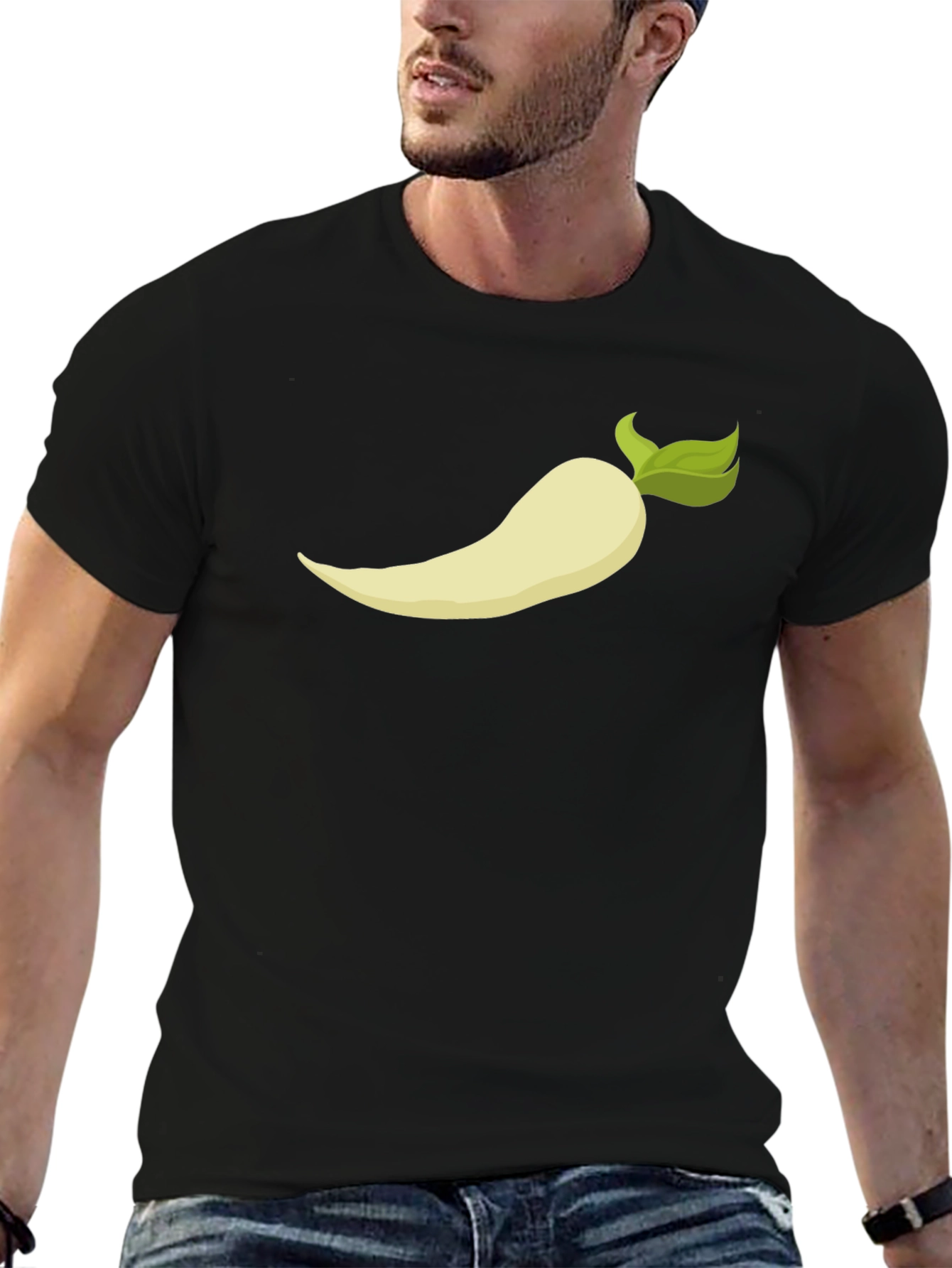 Radish Graphic Tee - Casual Black T-Shirt