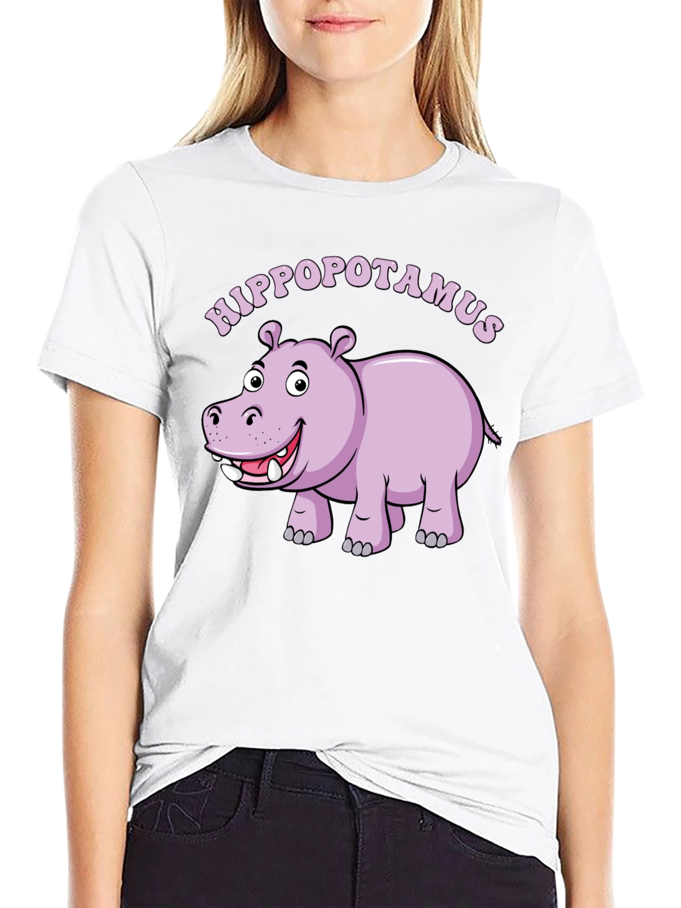 Hippo Graphic Tee - Mens Black Cotton T-Shirt
