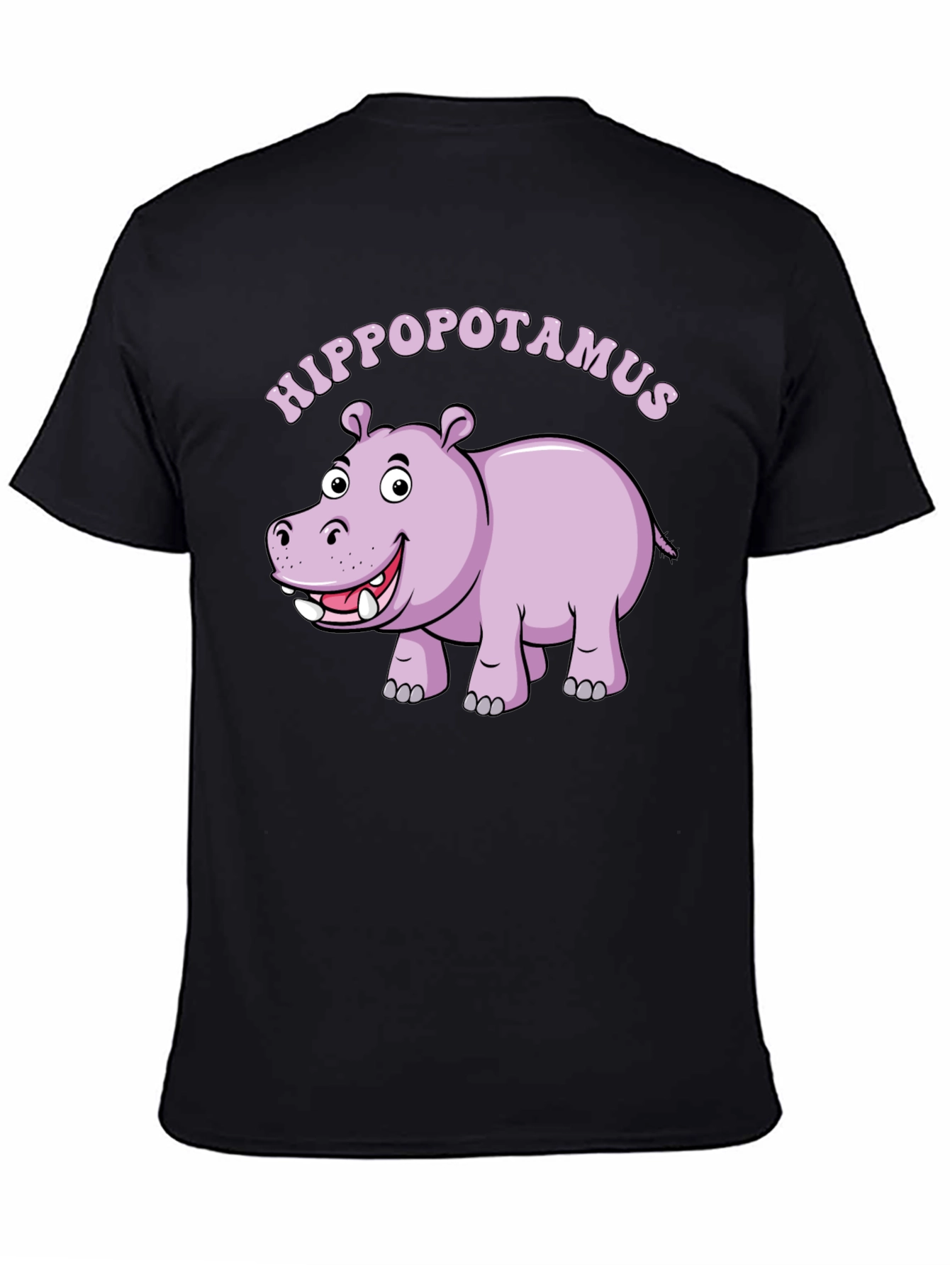 Hippo Graphic Tee - Mens Black Cotton T-Shirt