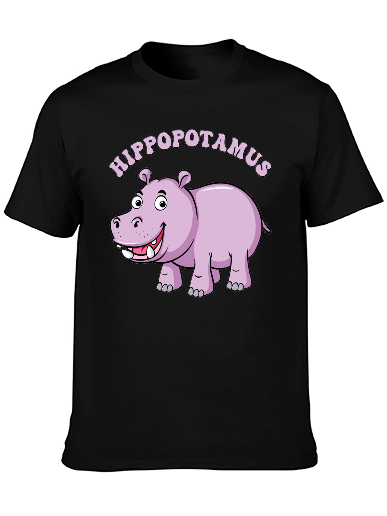 Hippo Graphic Tee - Mens Black Cotton T-Shirt