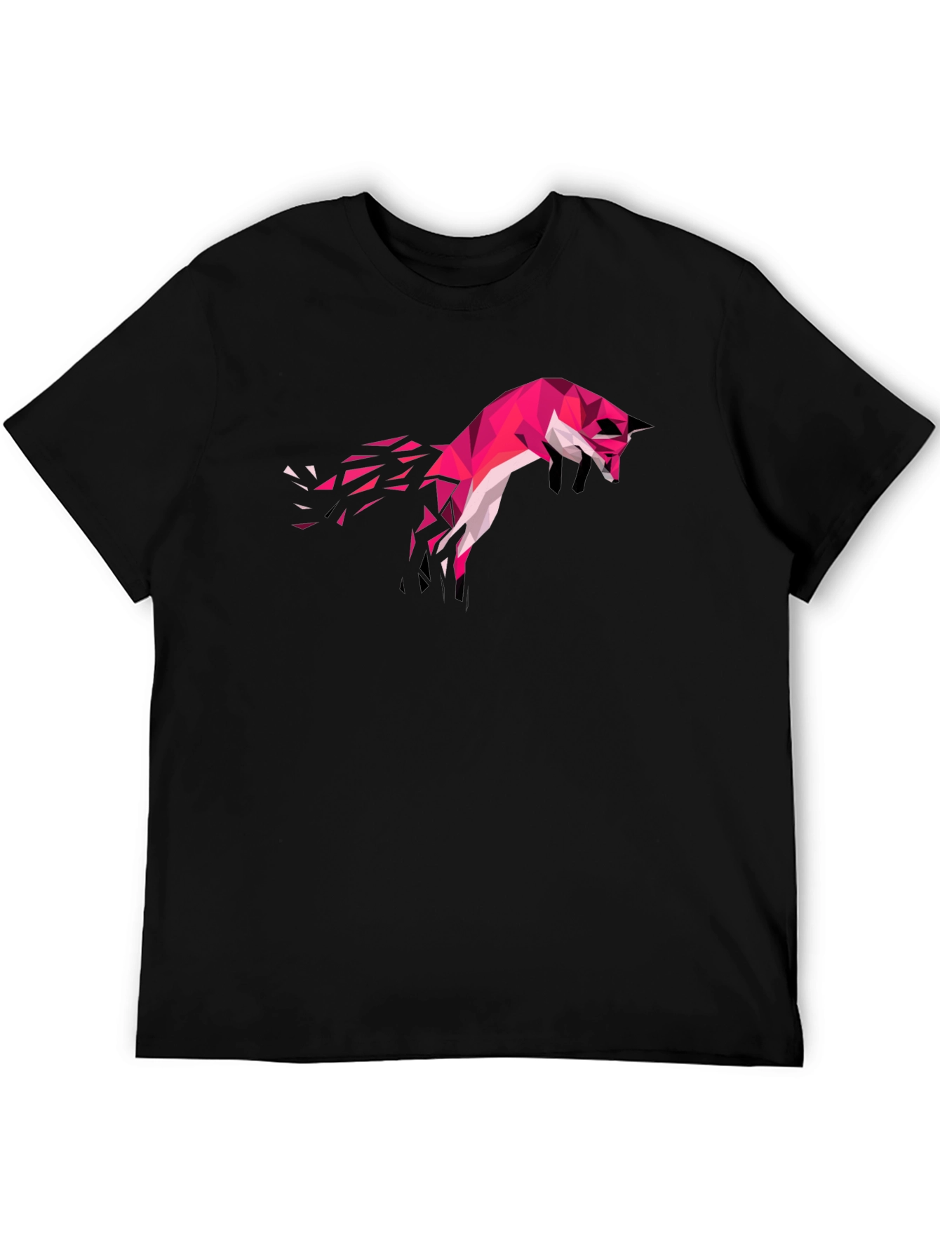Geometric Fox Graphic Tee - Stylish Black T-Shirt