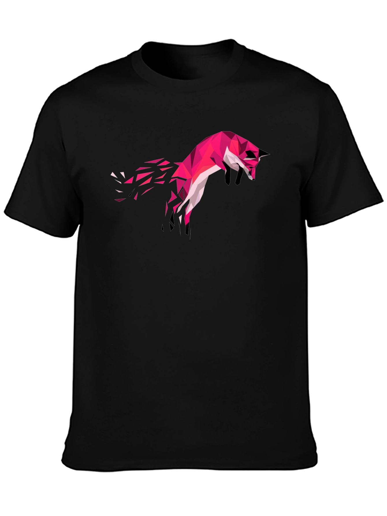 Geometric Fox Graphic Tee - Stylish Black T-Shirt