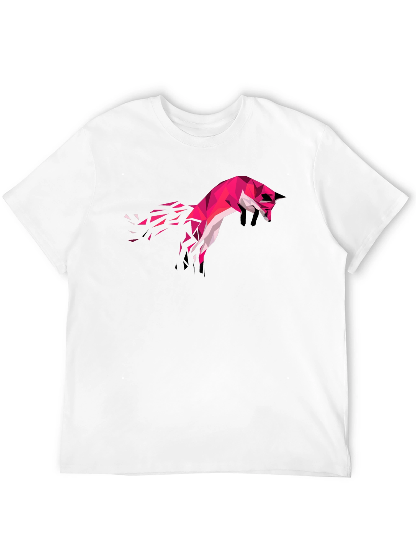 Geometric Fox Graphic Tee - Stylish Black T-Shirt