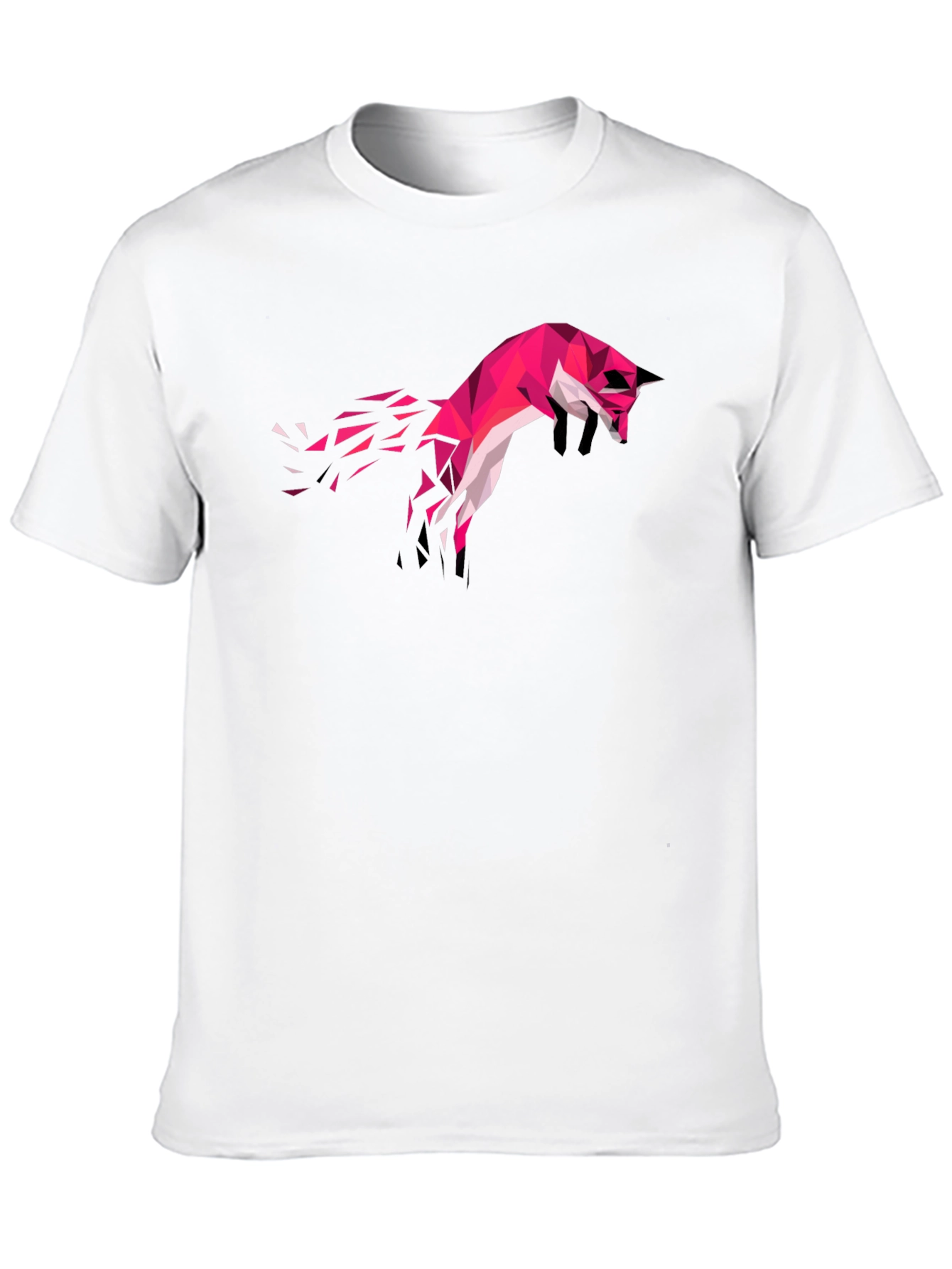 Geometric Fox Graphic Tee - Stylish Black T-Shirt