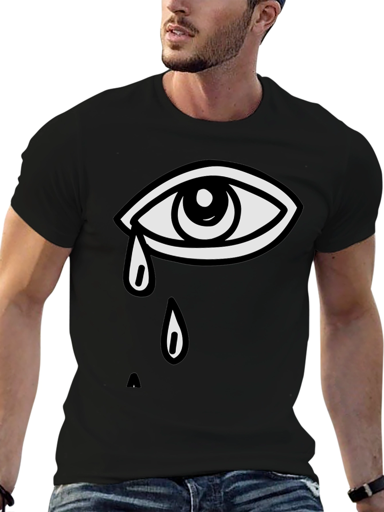 Teary Eye Graphic Tee - Unisex Black T-Shirt