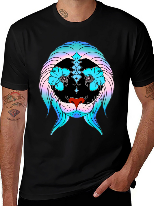 Lion Graphic Tee - Unique Colorful Design