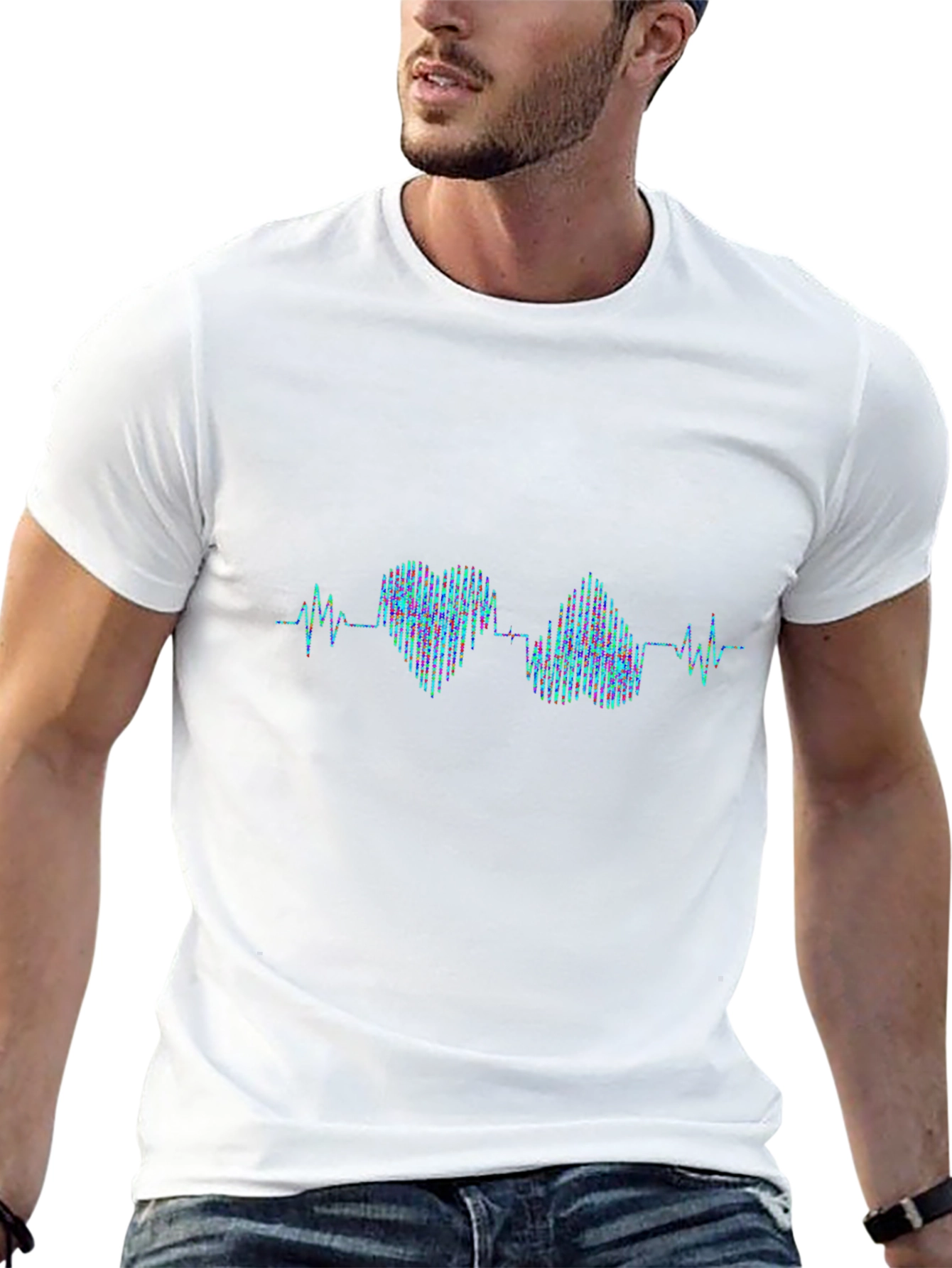 Heartbeat Heart & Brain Graphic T-Shirt