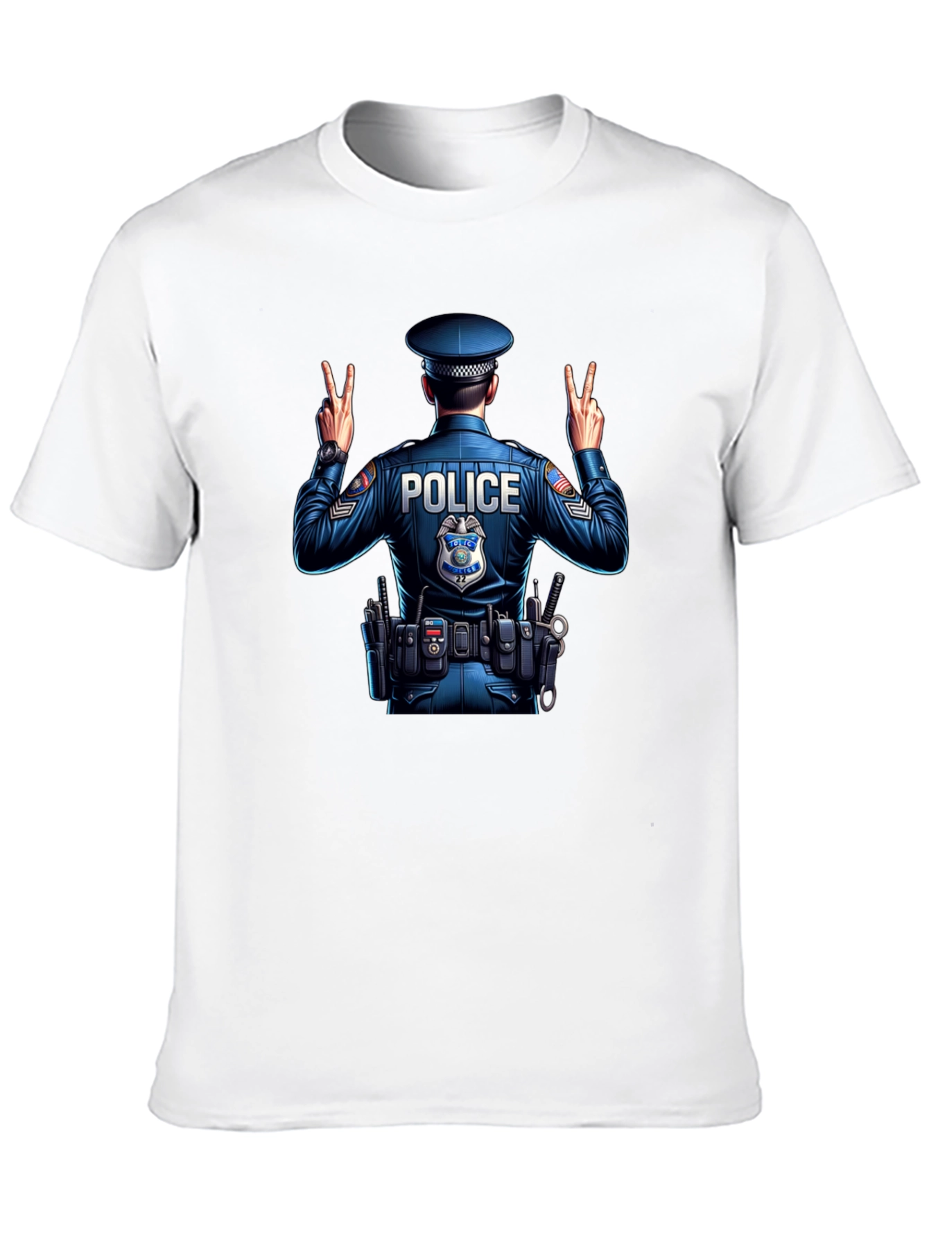 Police Officer Peace Sign Graphic Tee