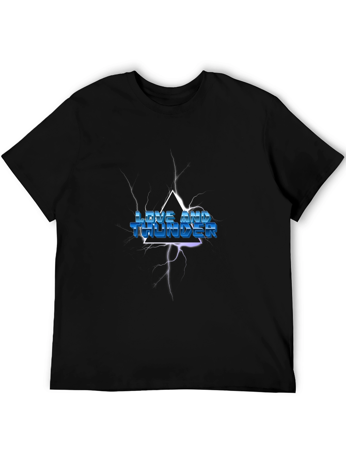 Love and Thunder Graphic Print Black T-Shirt