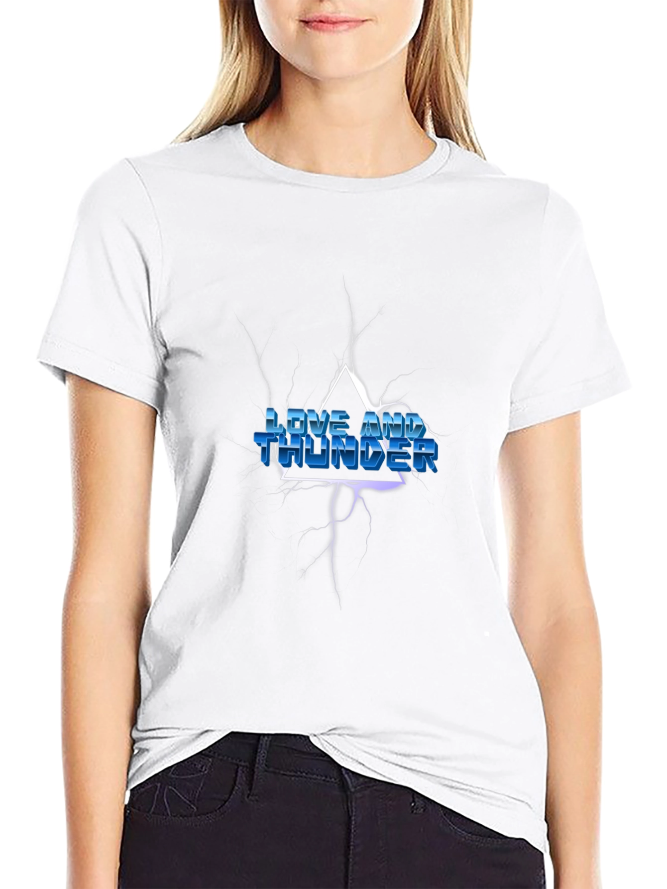 Love and Thunder Graphic Print Black T-Shirt