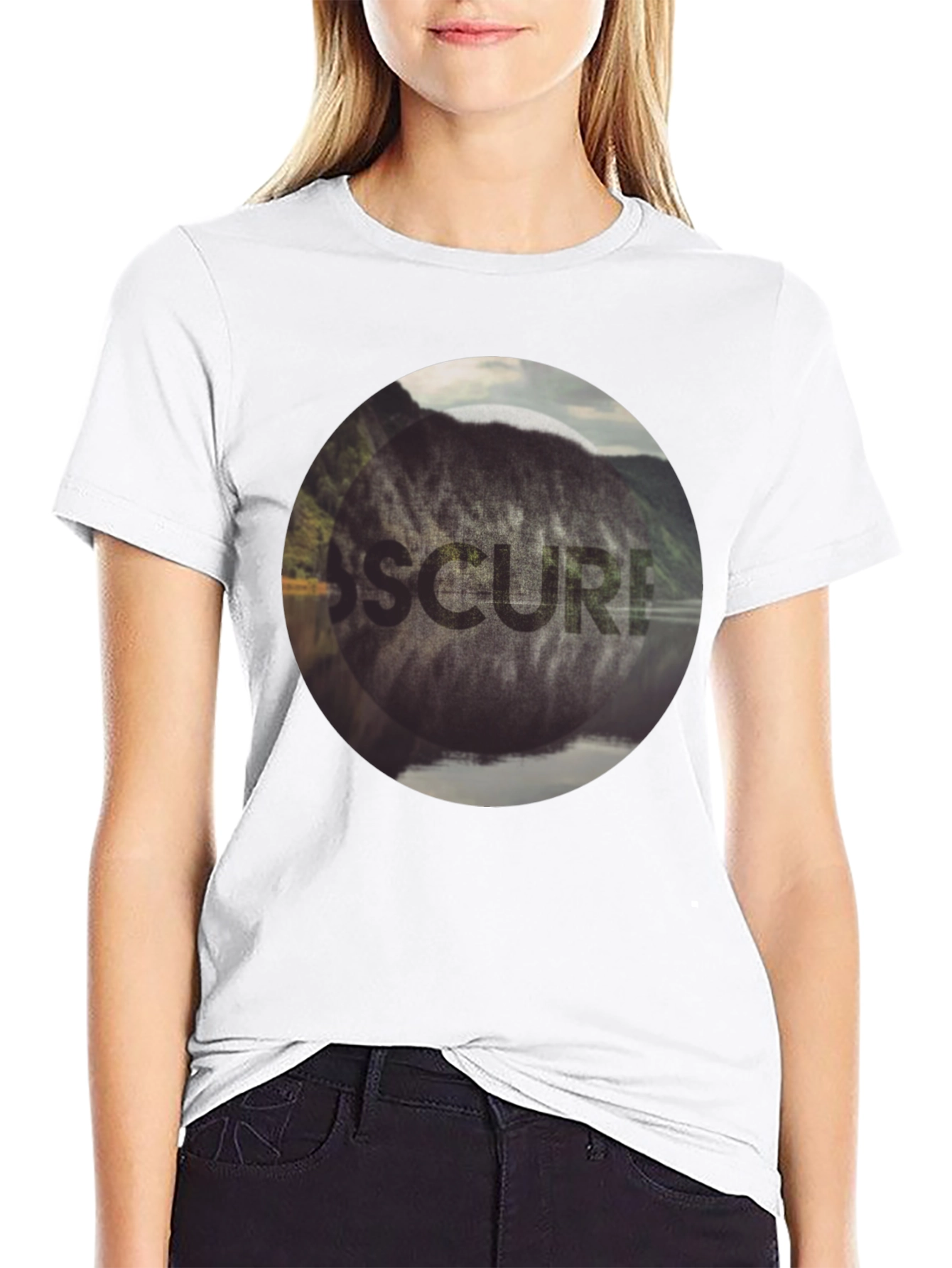 Obscured Nature Graphic Black Tee