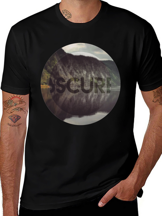 Obscured Nature Graphic Black Tee
