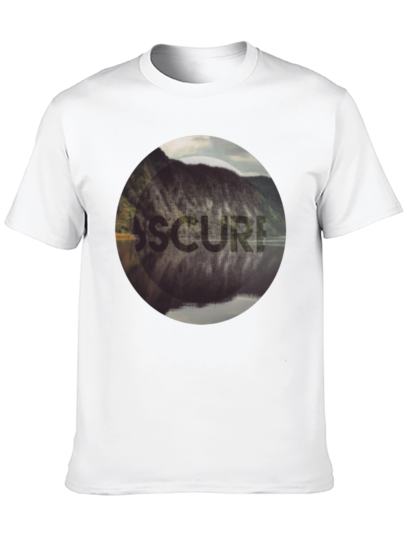 Obscured Nature Graphic Black Tee