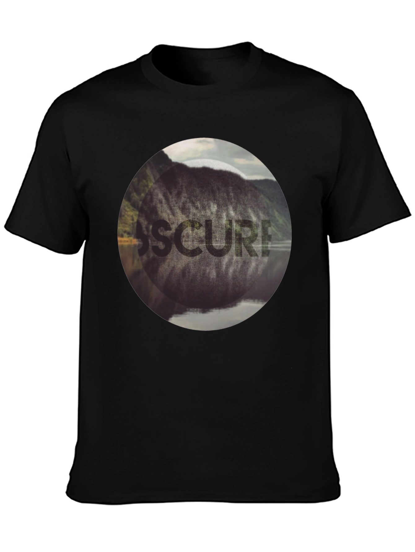 Obscured Nature Graphic Black Tee