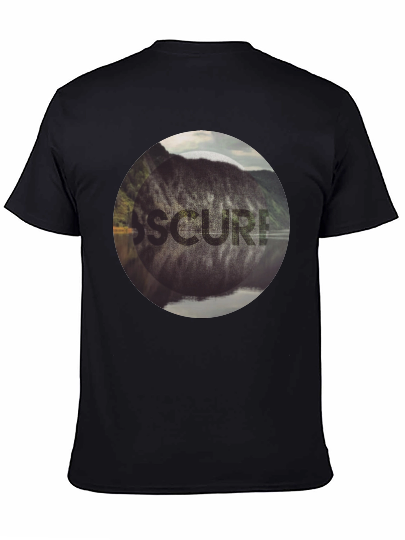 Obscured Nature Graphic Black Tee