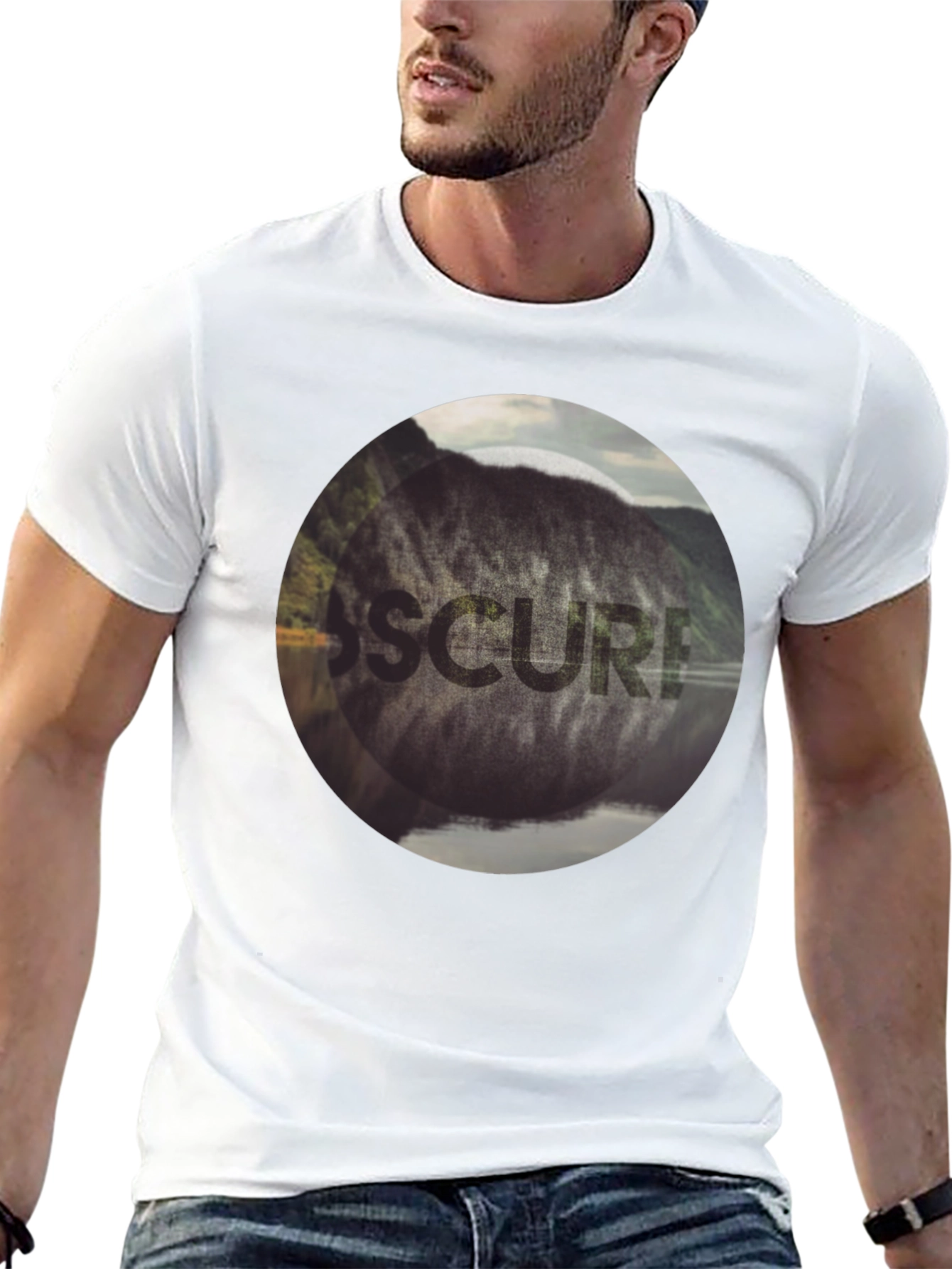 Obscured Nature Graphic Black Tee