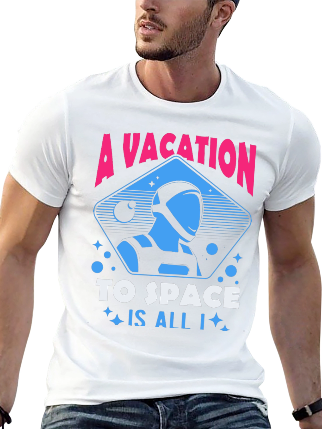 A Vacation to Space T-Shirt Astronaut Graphic Tee