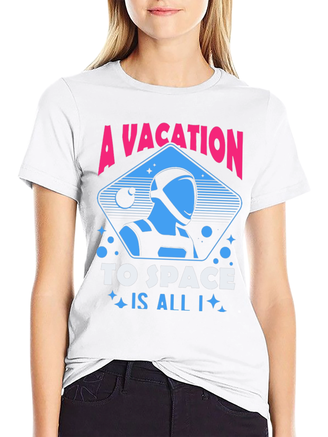 A Vacation to Space T-Shirt Astronaut Graphic Tee
