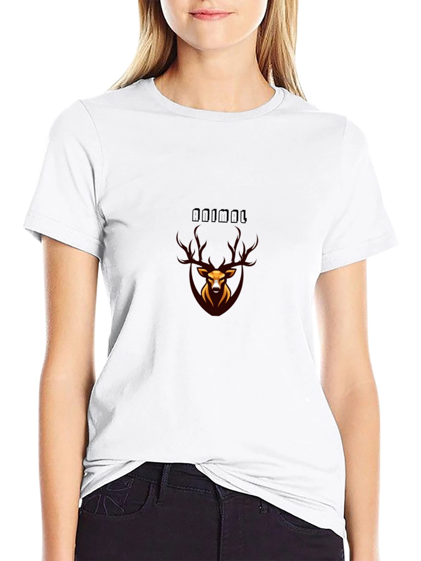 Stylish Black Animal Graphic T-Shirt