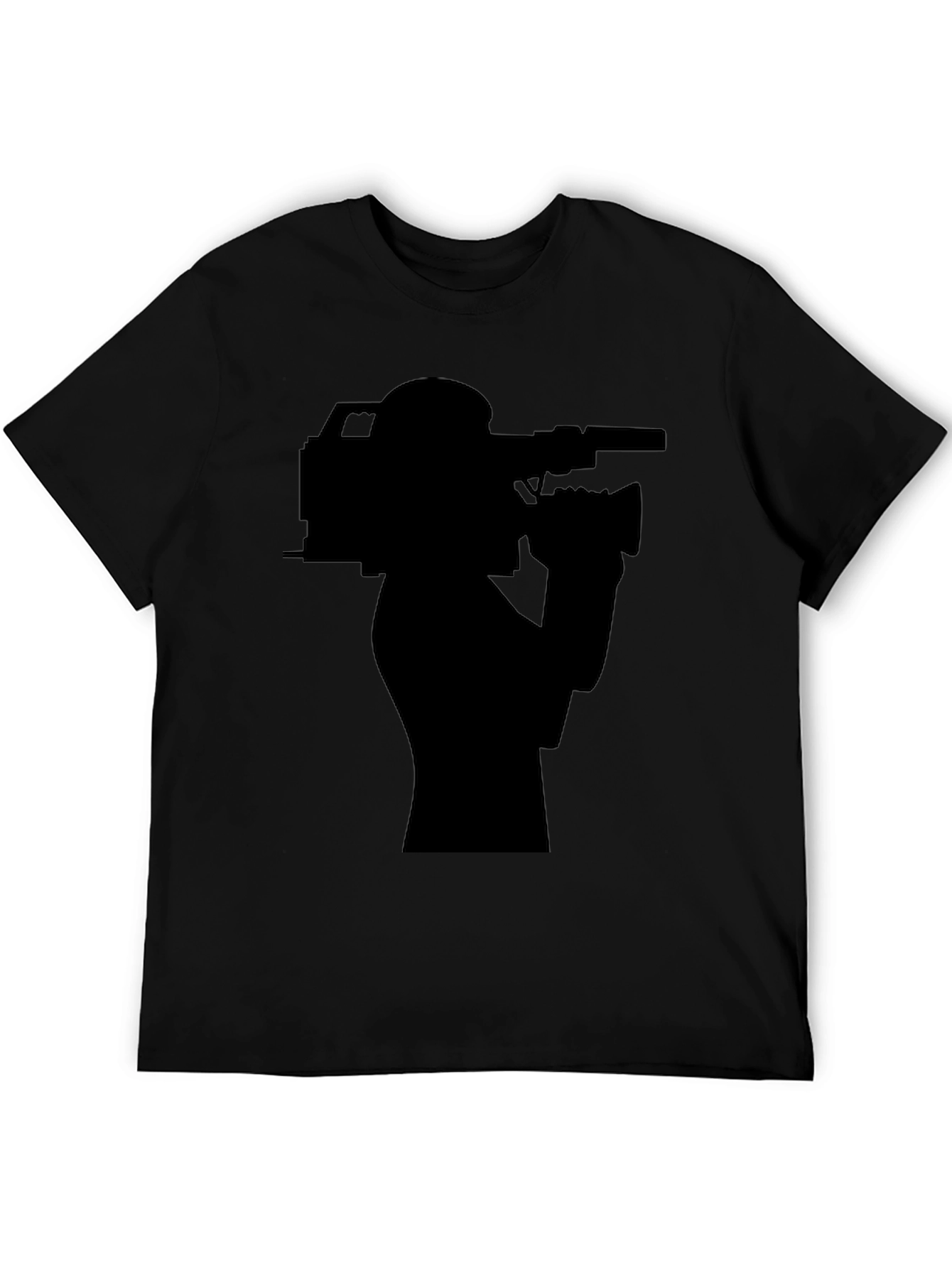 Cameraman Silhouette T-Shirt - Black Graphic Tee