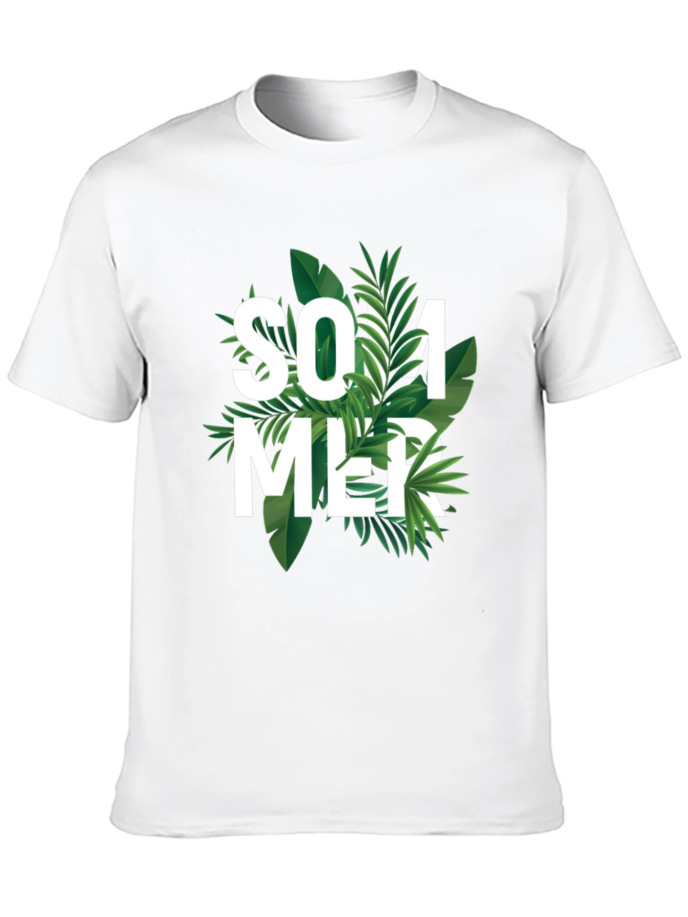 Summer Vibes Graphic T-Shirt - Tropical Leaf Design