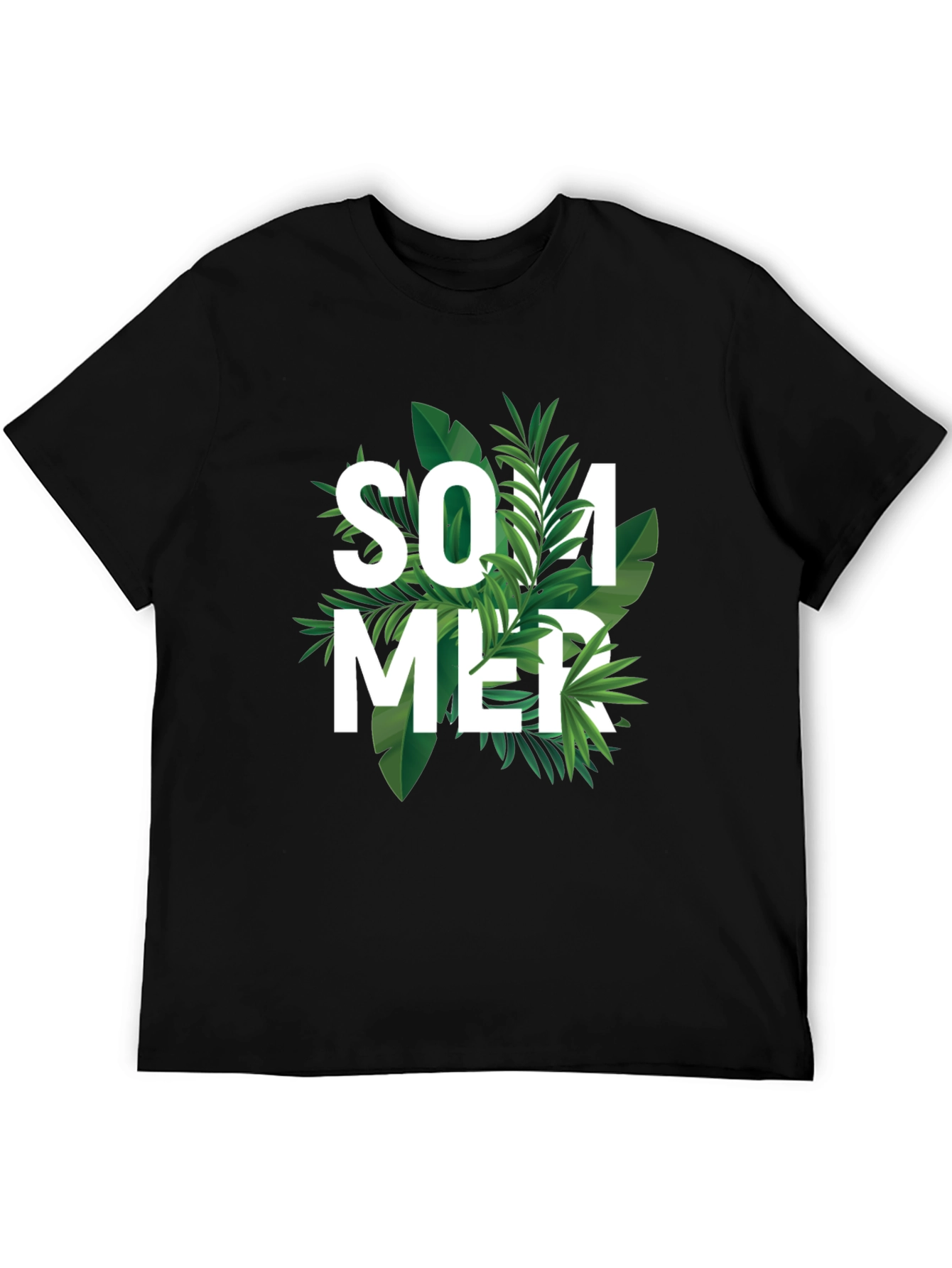Summer Vibes Graphic T-Shirt - Tropical Leaf Design