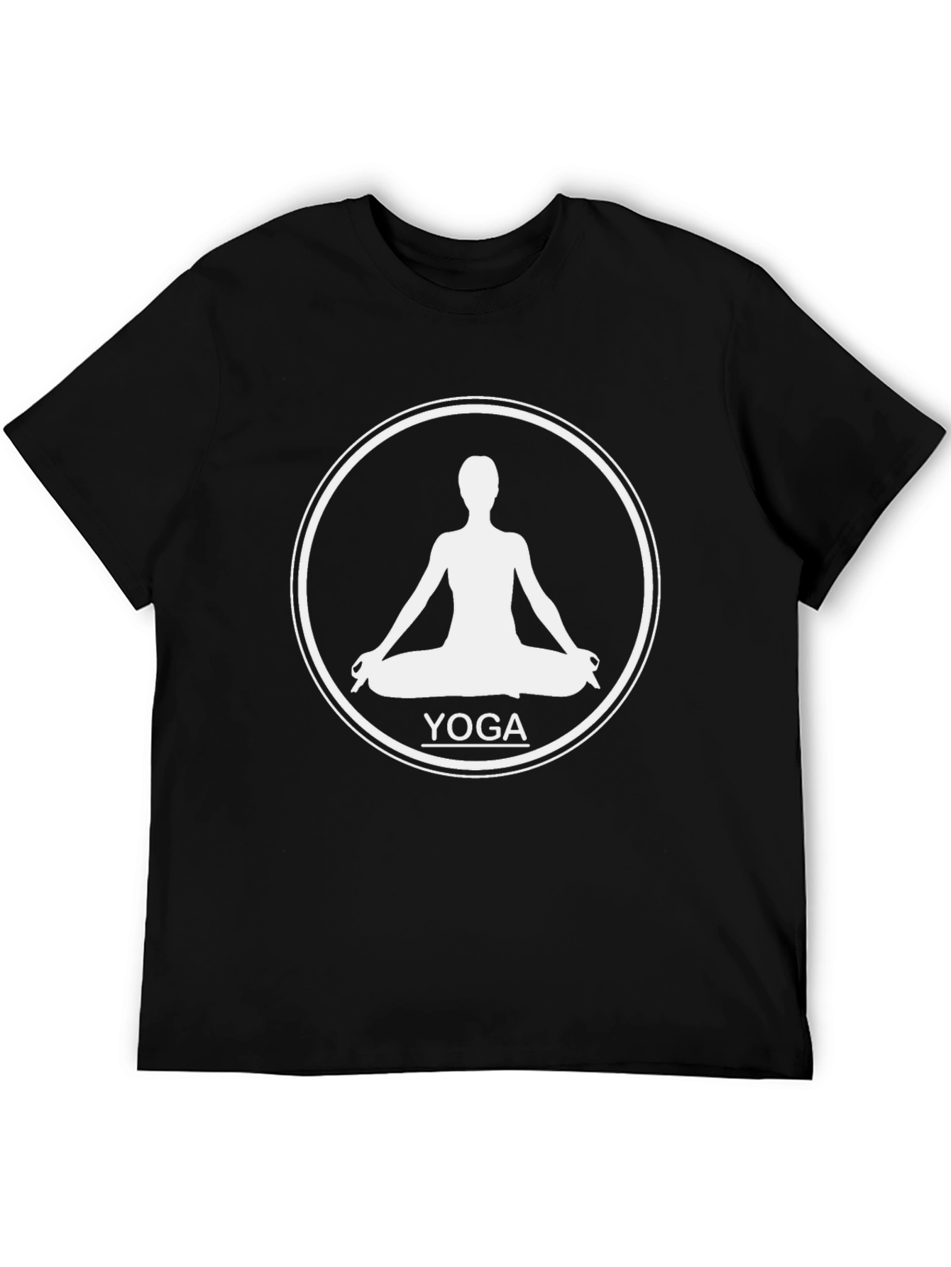 Yoga Silhouette Graphic T-Shirt - Black Cotton Tee