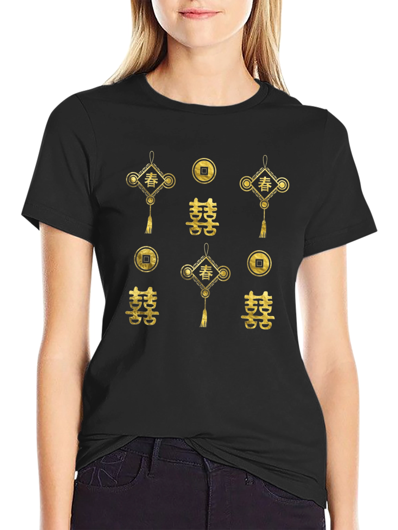 Chinese Knot Lucky Symbol Graphic Tee