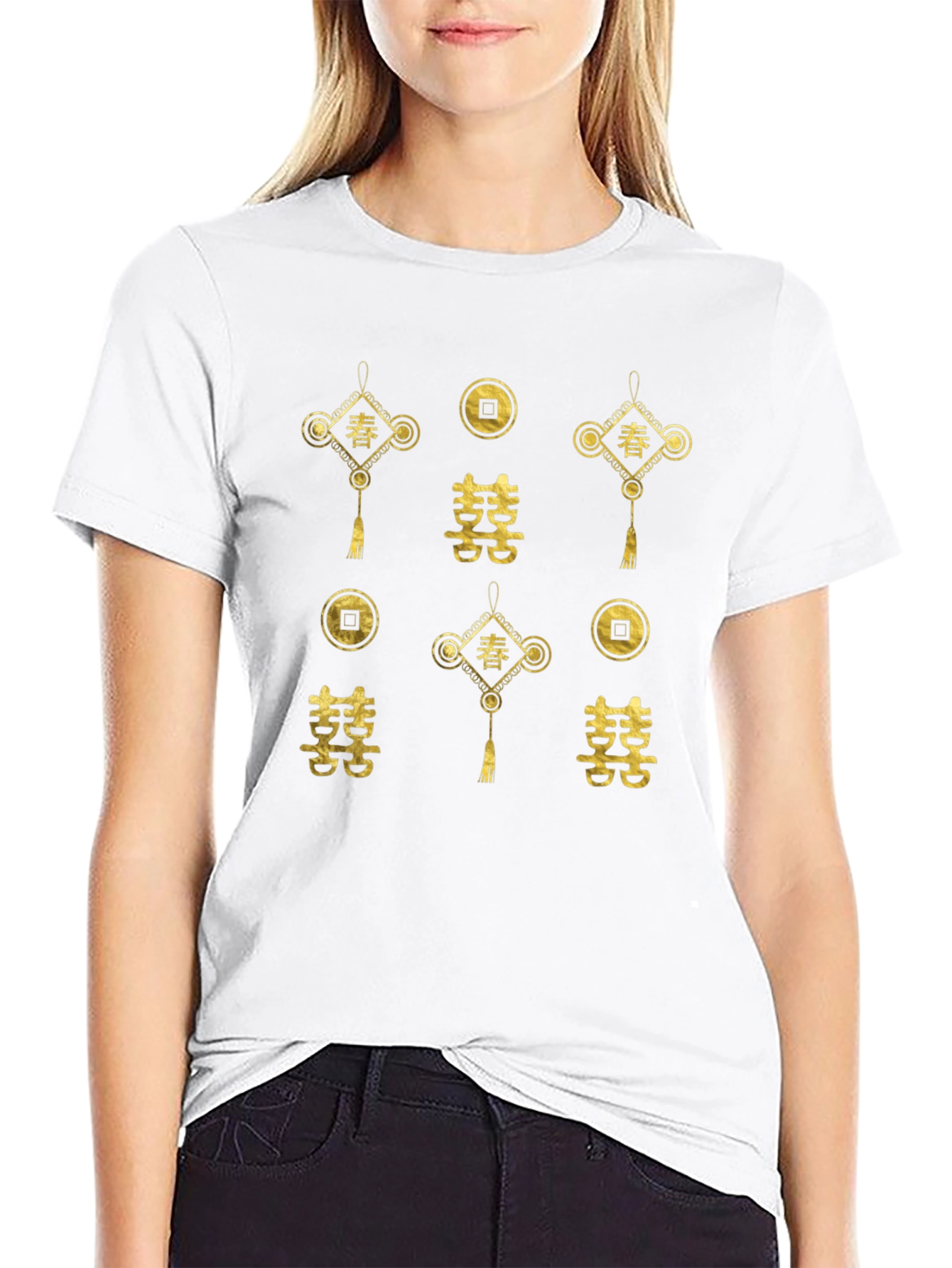 Chinese Knot Lucky Symbol Graphic Tee