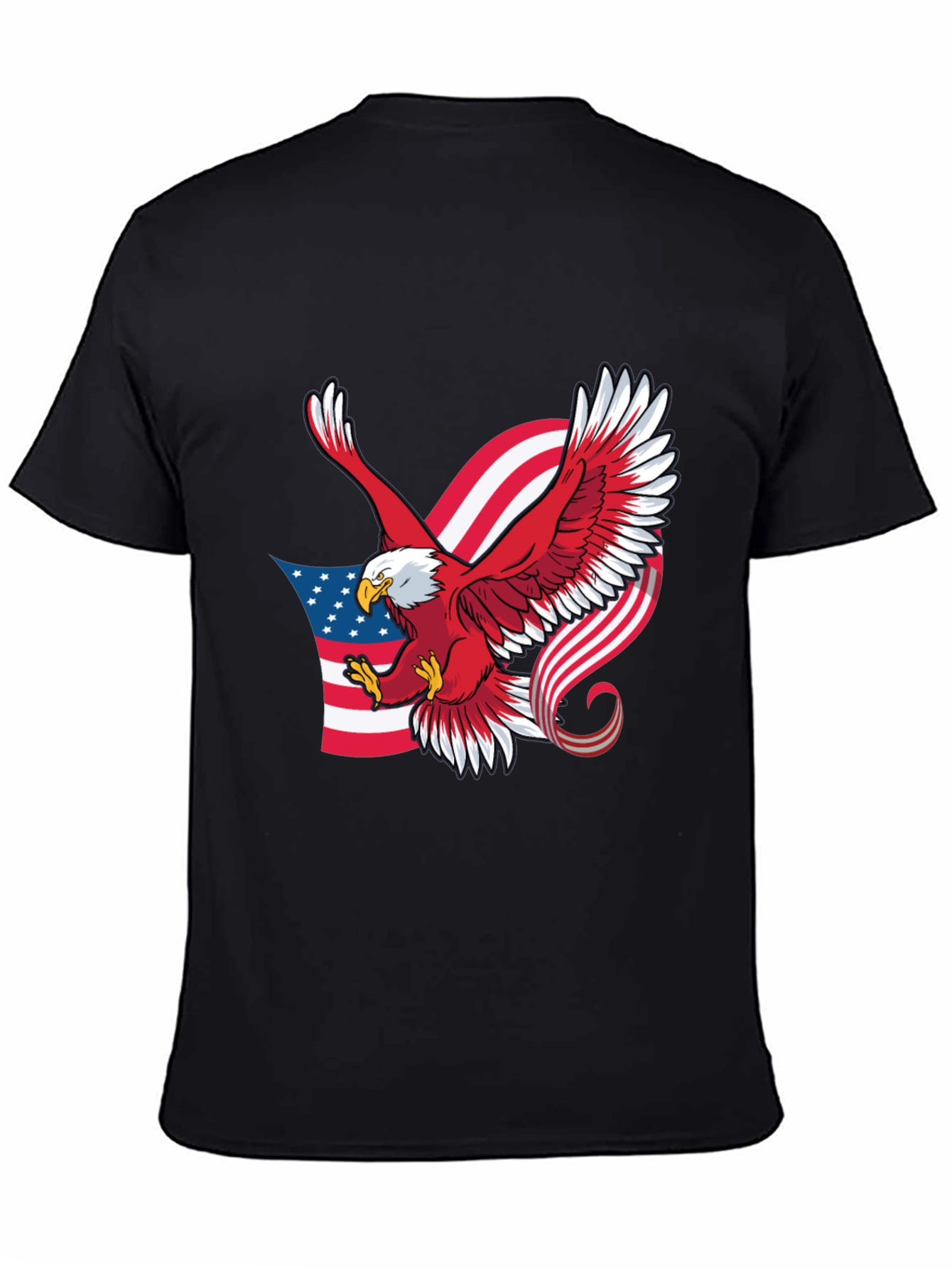 Patriotic Eagle Graphic Black T-Shirt