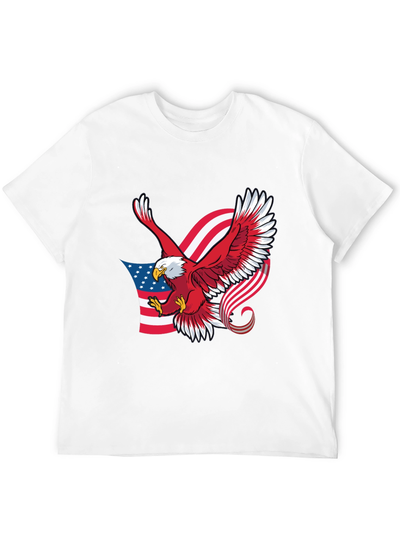 Patriotic Eagle Graphic Black T-Shirt