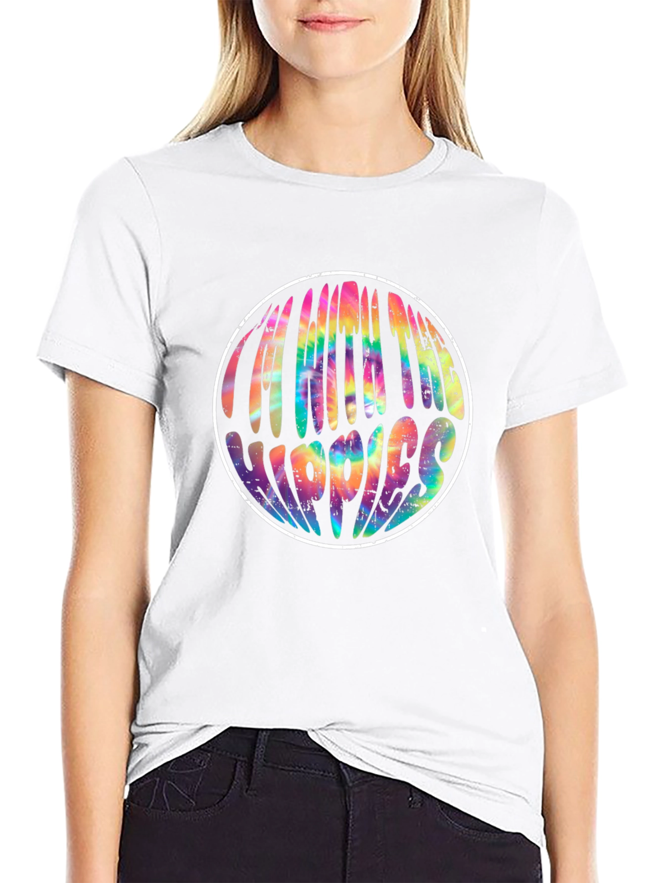 Im With The Hippies Tie Dye Graphic Tee