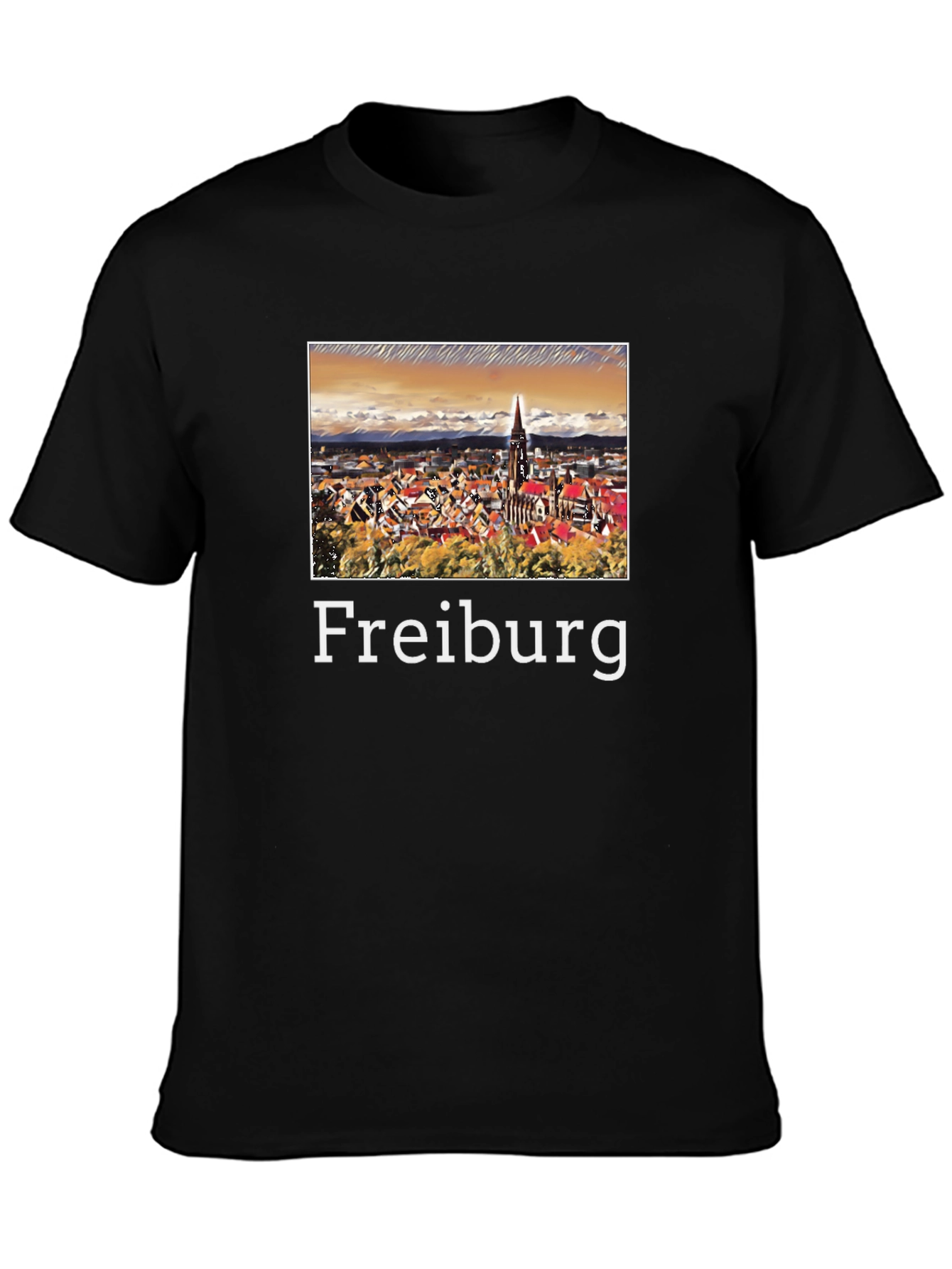 Freiburg Germany Travel Souvenir Black T-Shirt