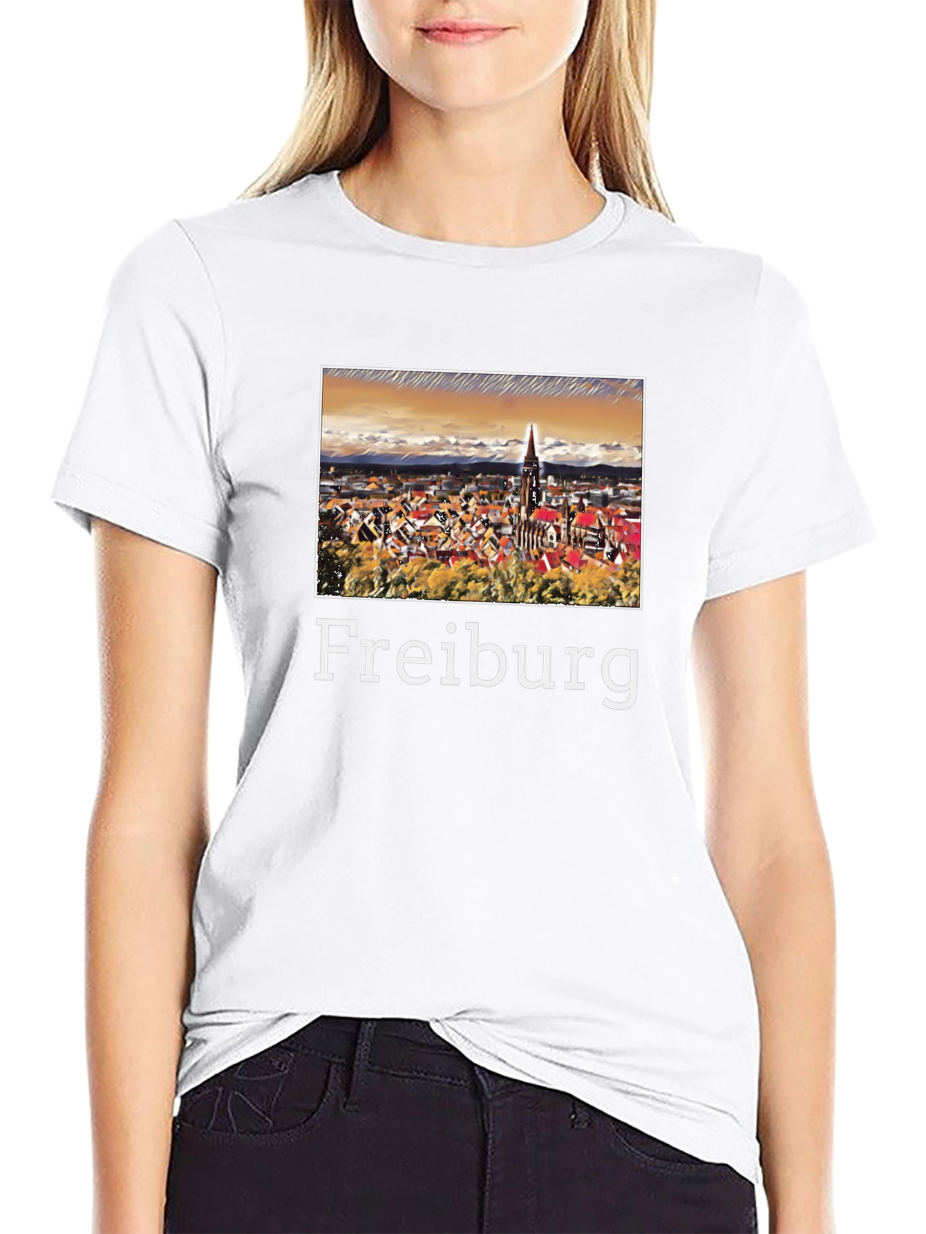 Freiburg Germany Travel Souvenir Black T-Shirt