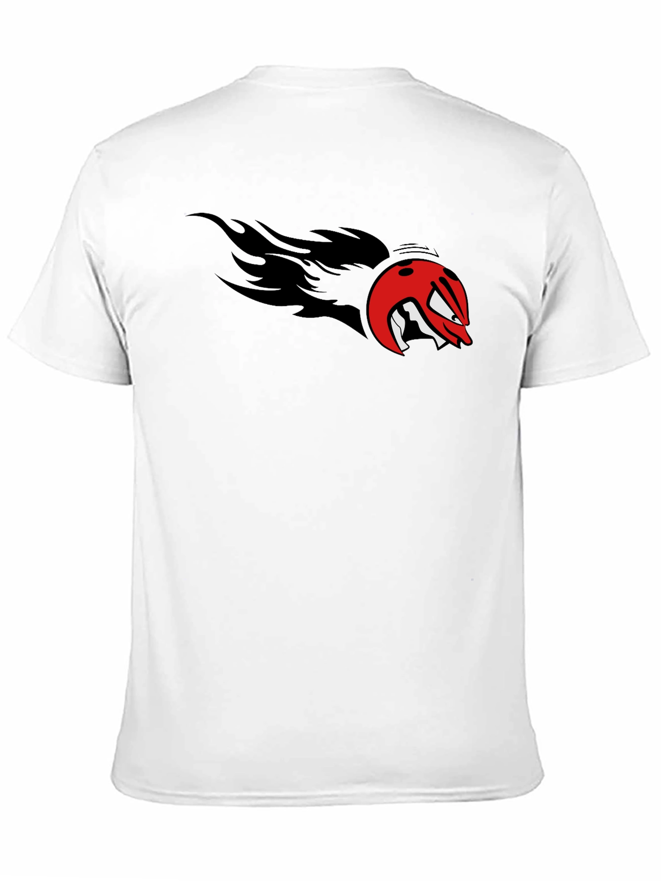 Fiery Bowling Ball Graphic Tee - Black Cotton T-Shirt