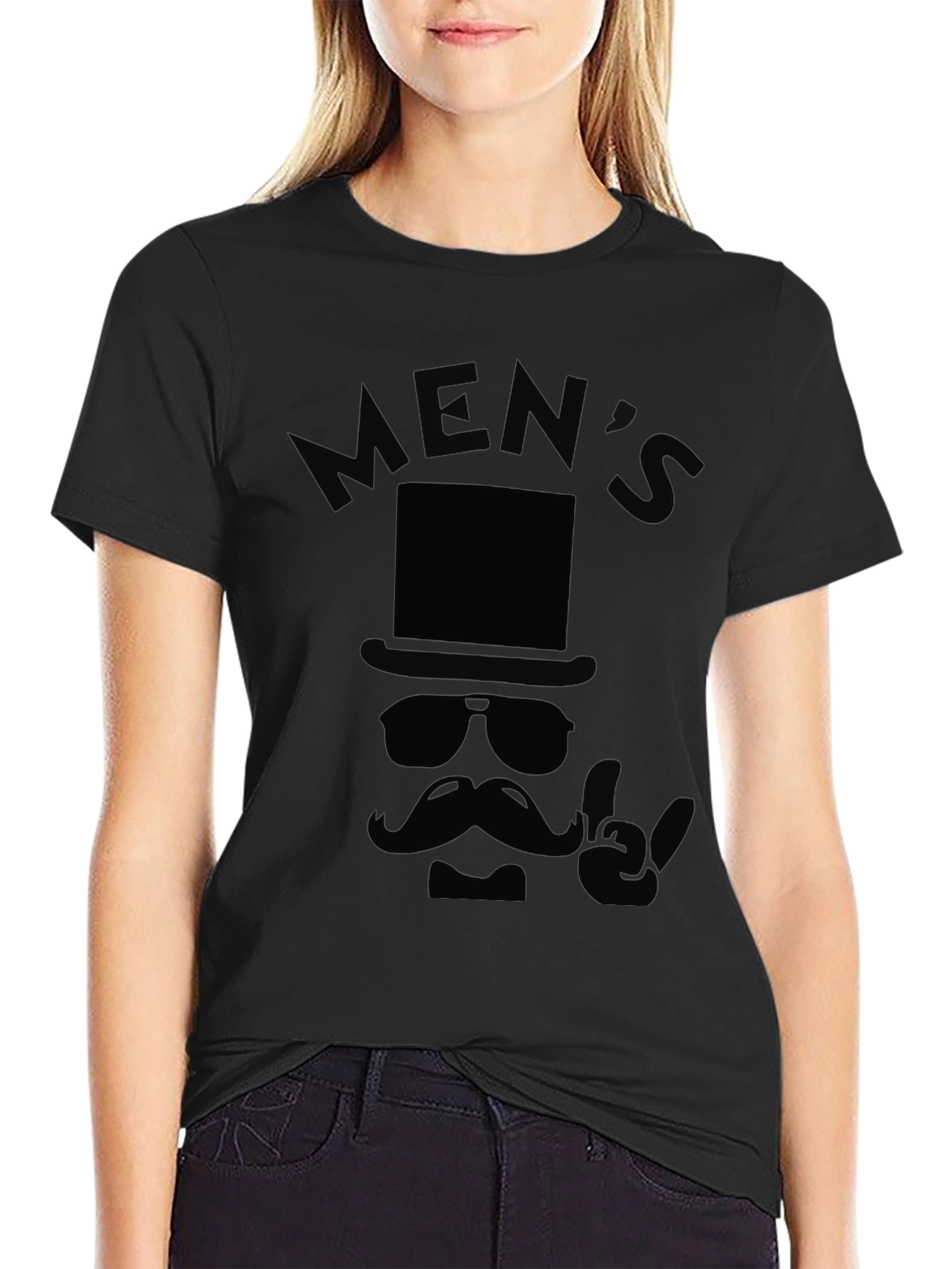 Mens Black Funny Gentleman Graphic Tee