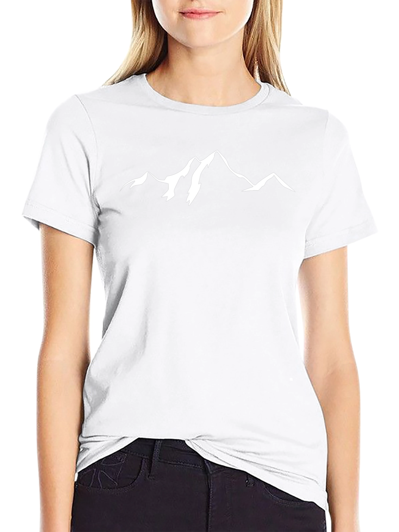 Mountain Graphic Tee - Black Cotton T-Shirt