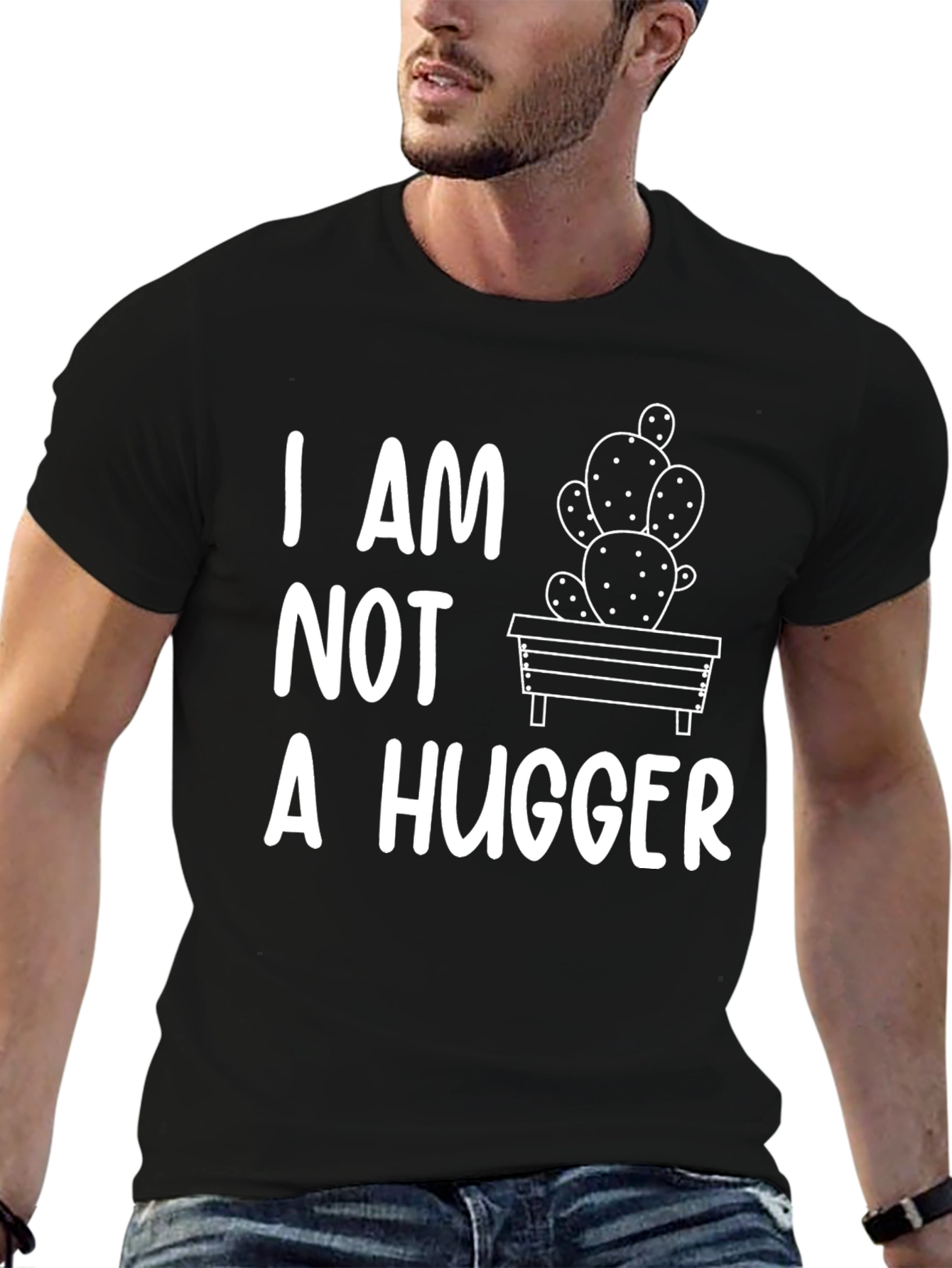 I Am Not A Hugger Cactus Graphic T-Shirt
