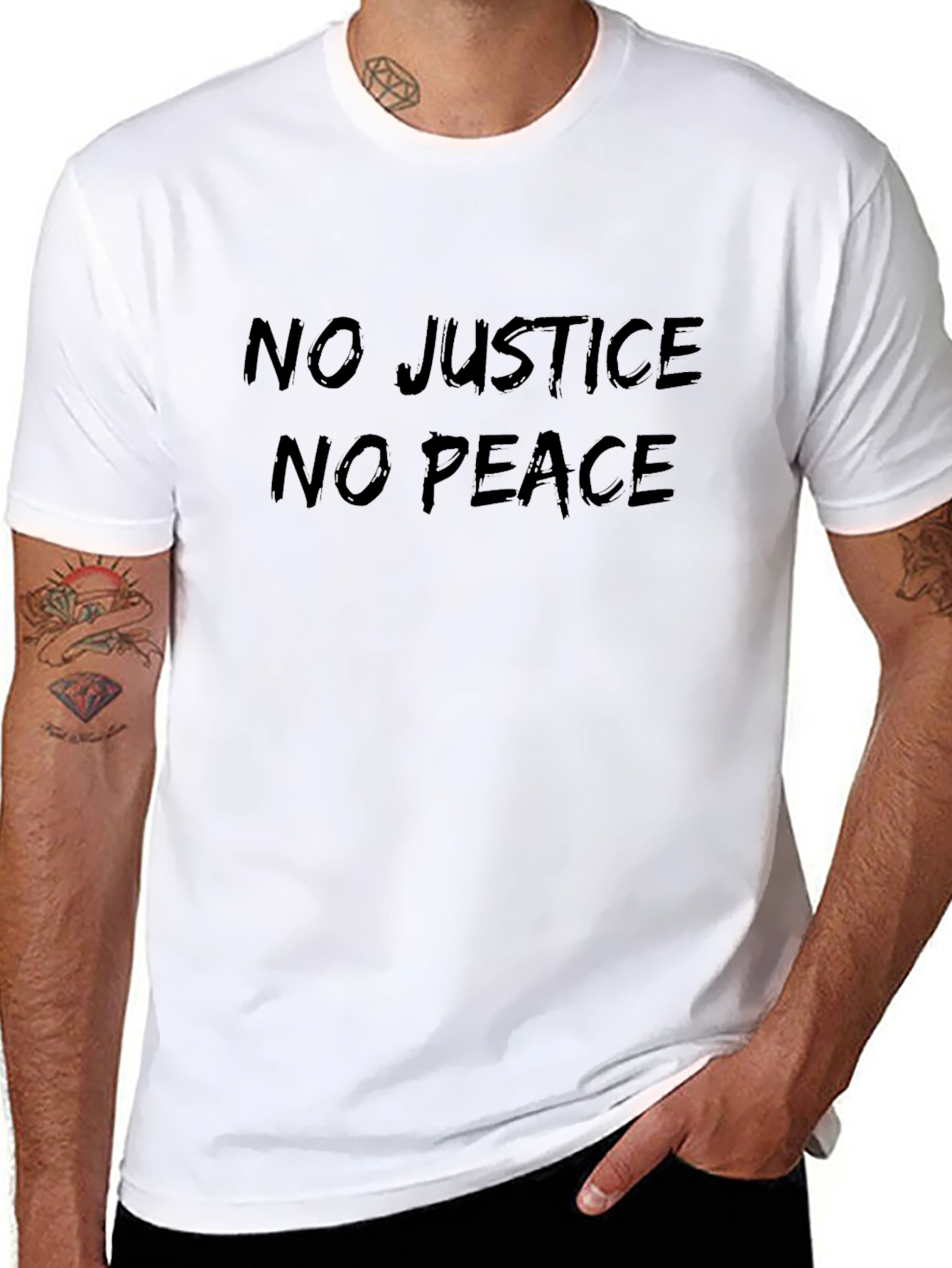 No Justice No Peace Graphic Tee - Black