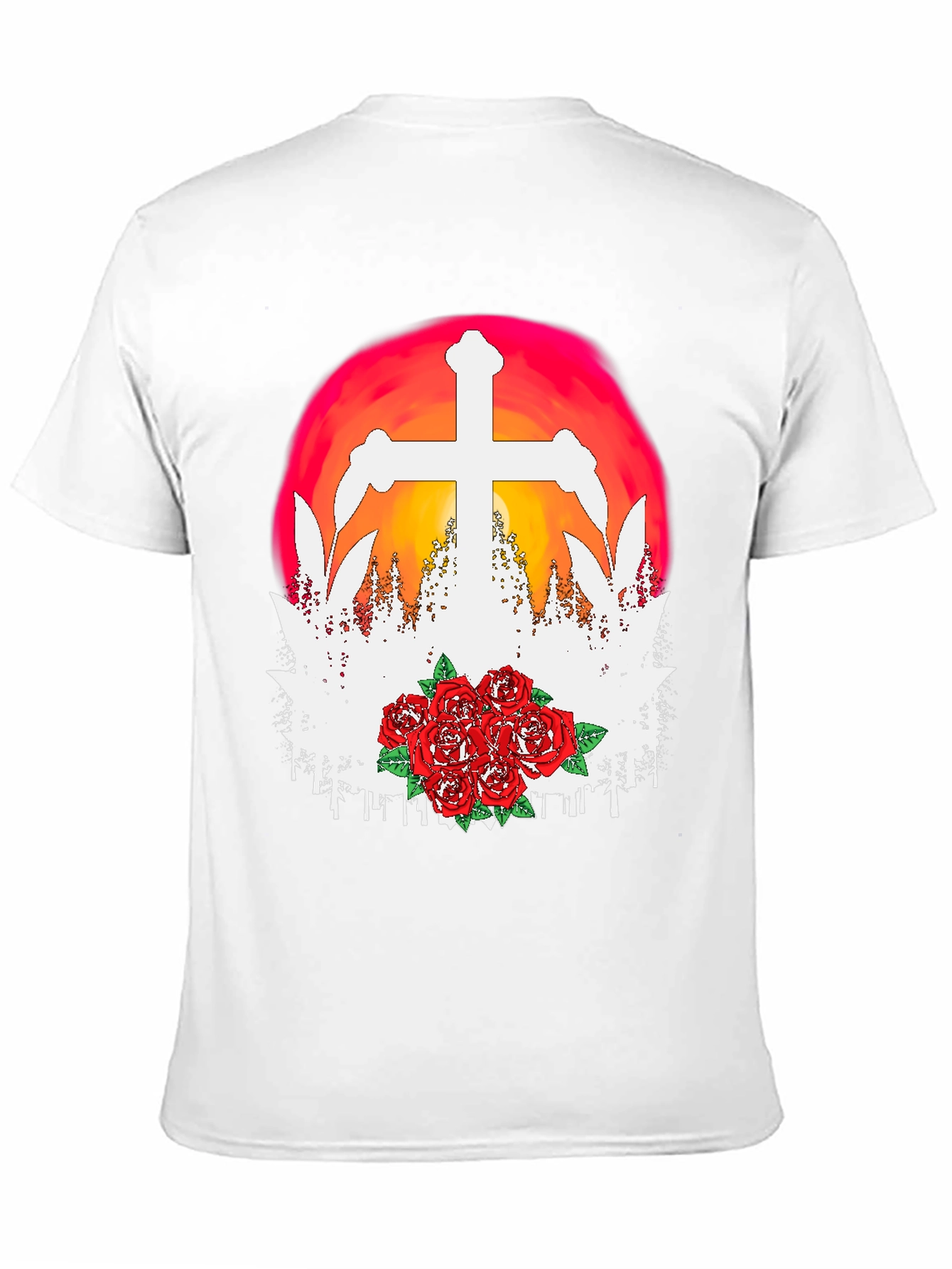Cross & Roses Graphic T-Shirt