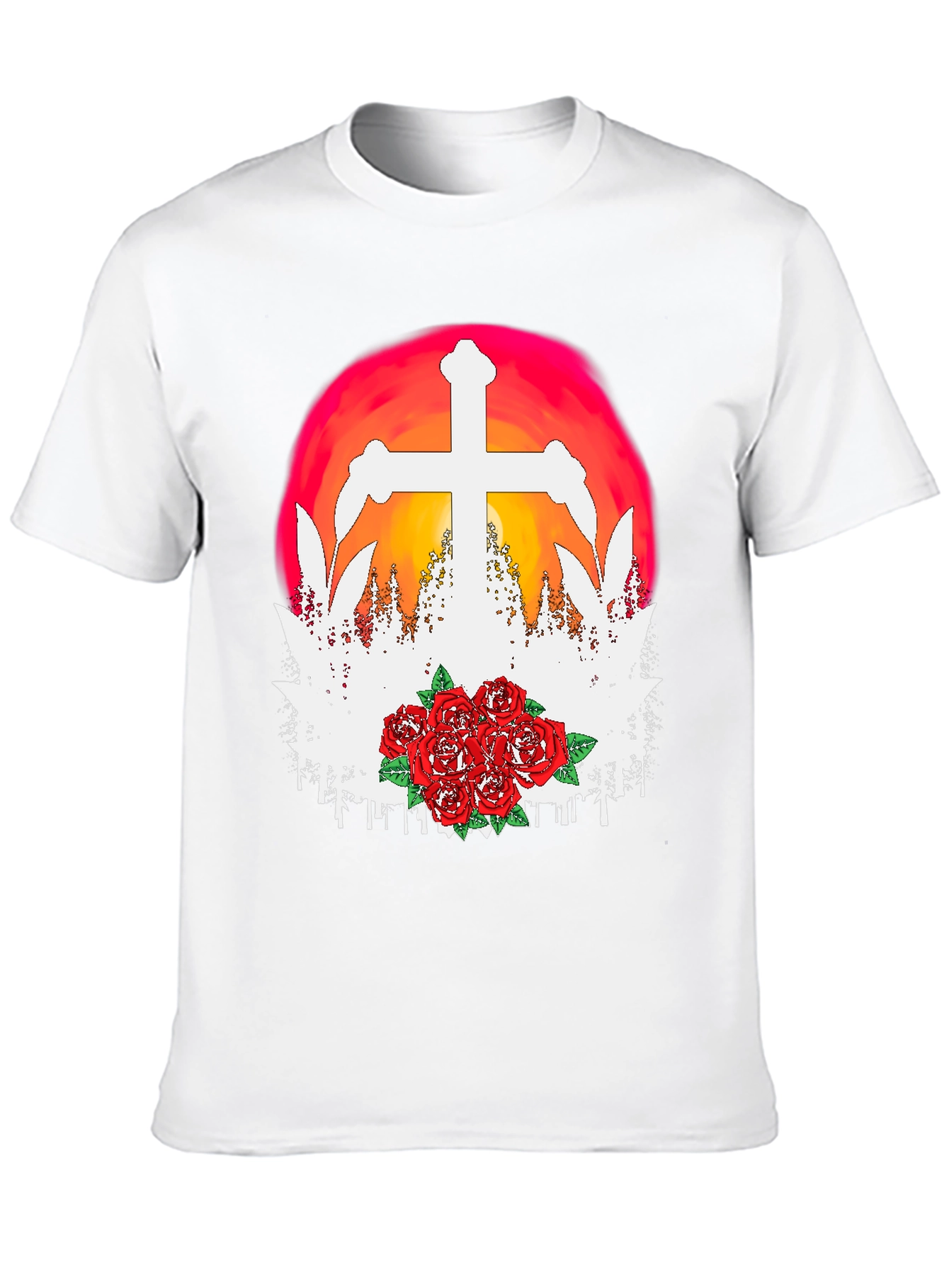 Cross & Roses Graphic T-Shirt