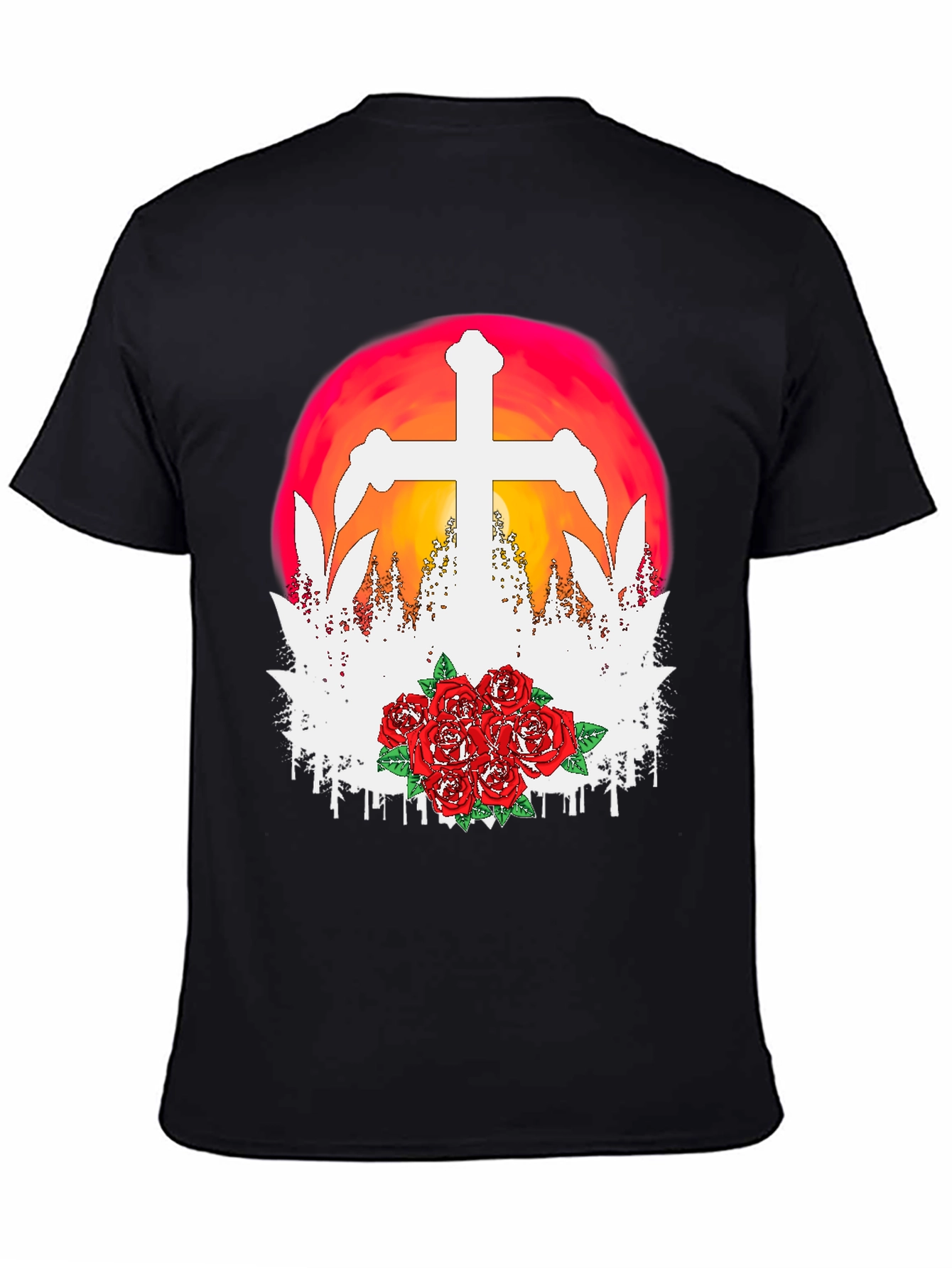 Cross & Roses Graphic T-Shirt