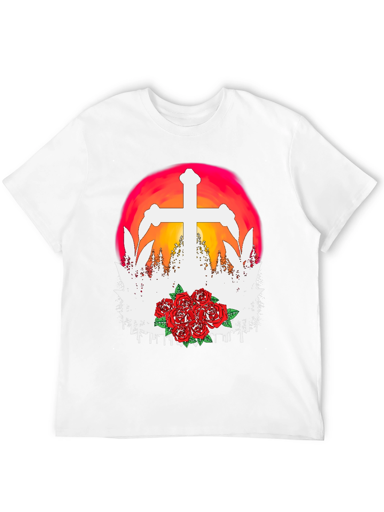 Cross & Roses Graphic T-Shirt