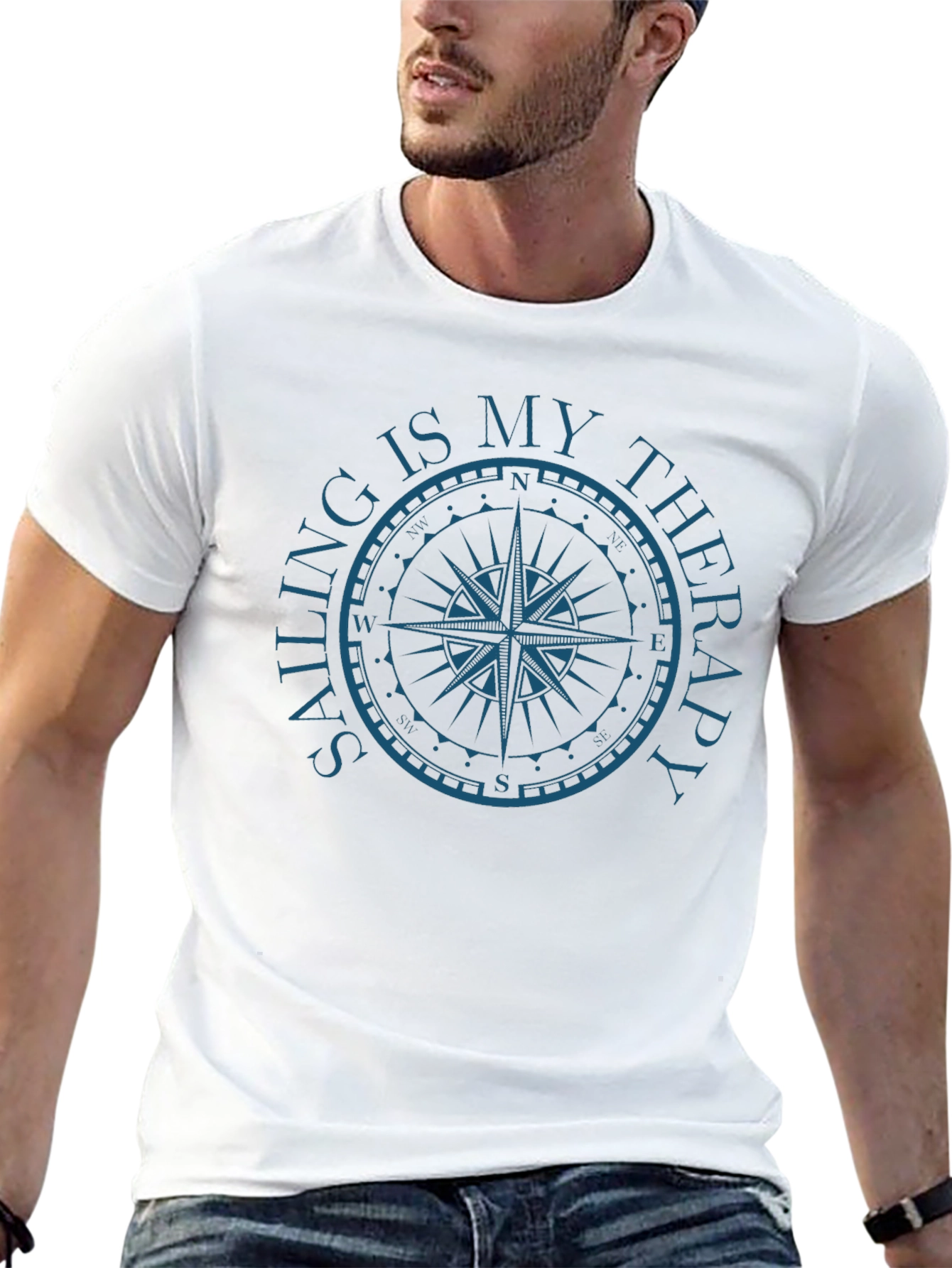Sailing is My Therapy Compass Graphic T-Shirt